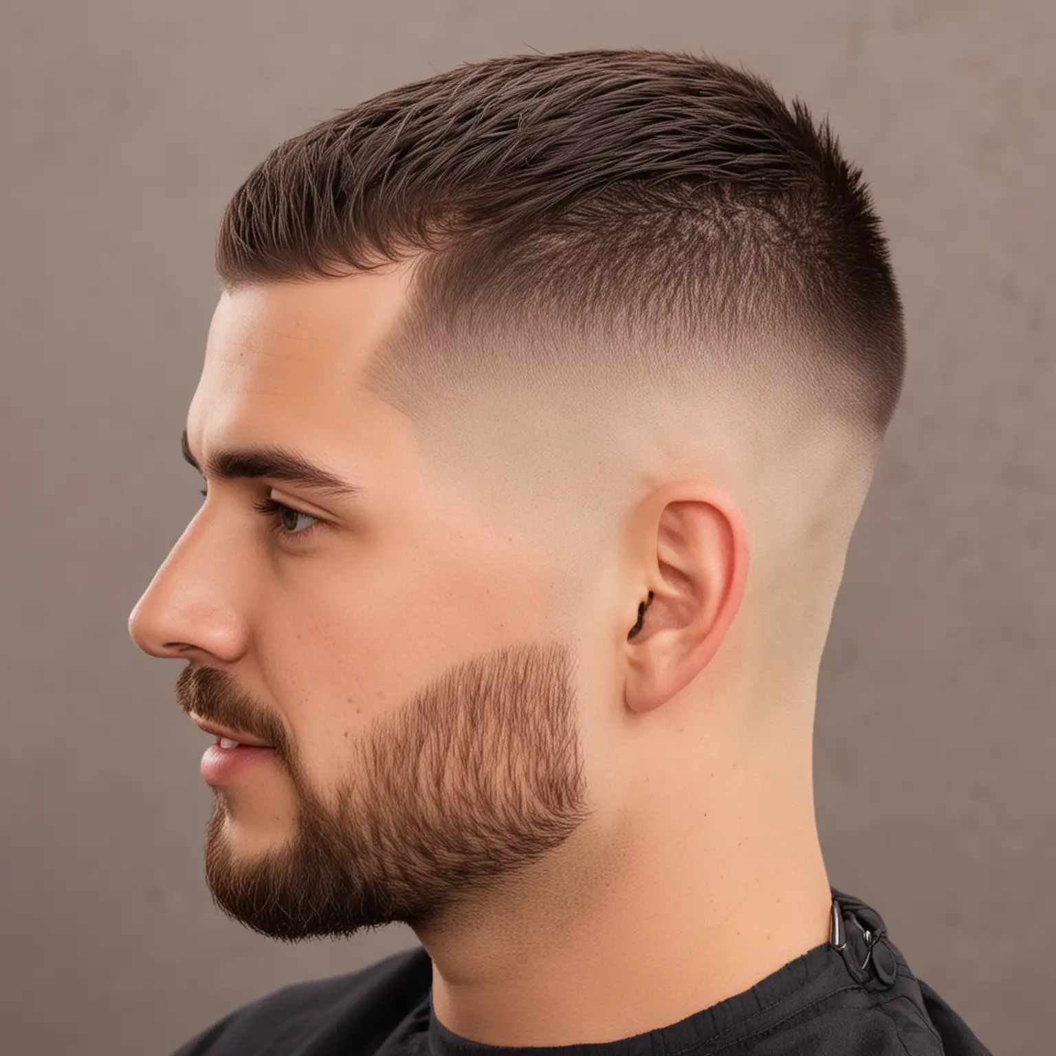 Stylish Man with a Buzz Haircut in Urban Setting
