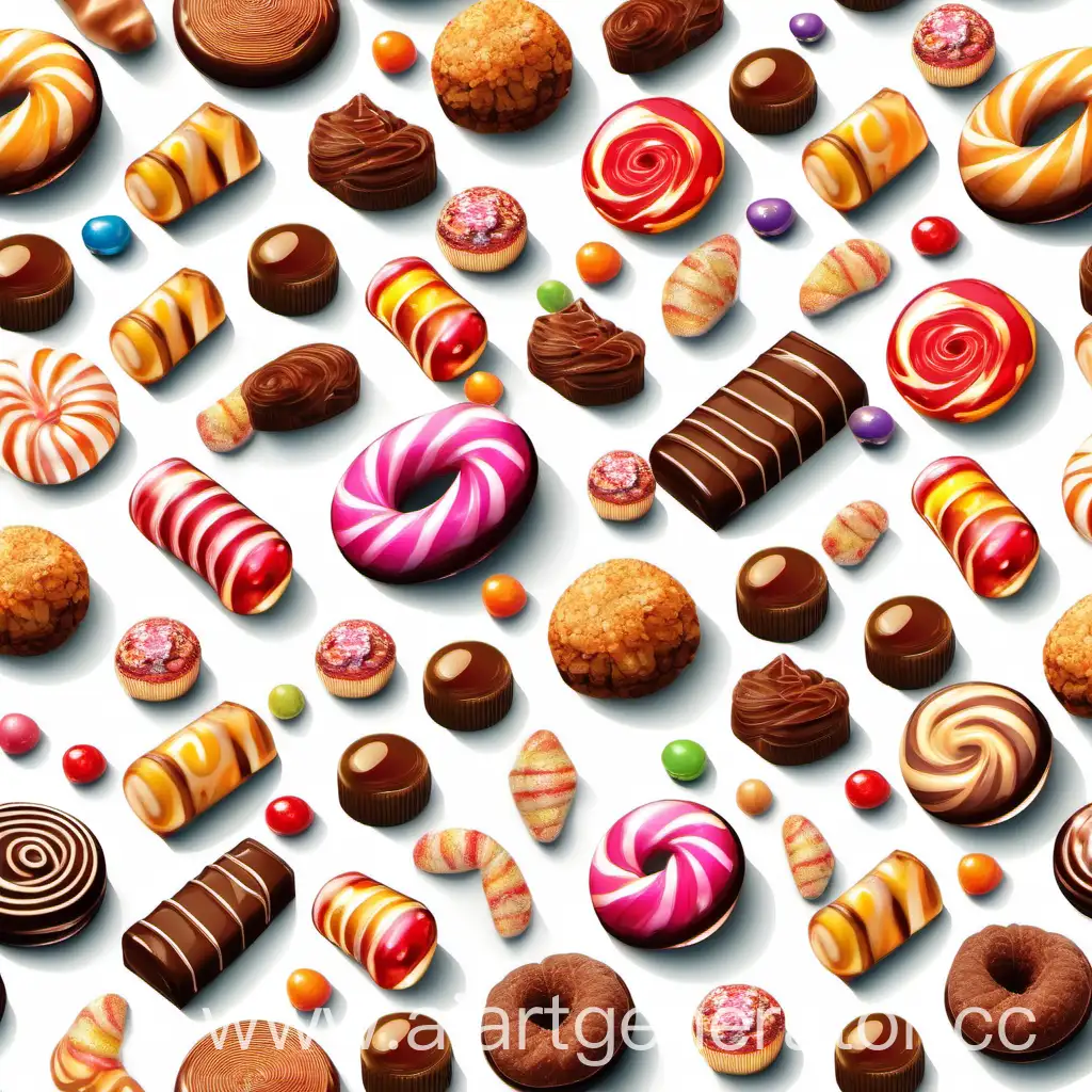 Assorted-Sweets-on-Clean-White-Background