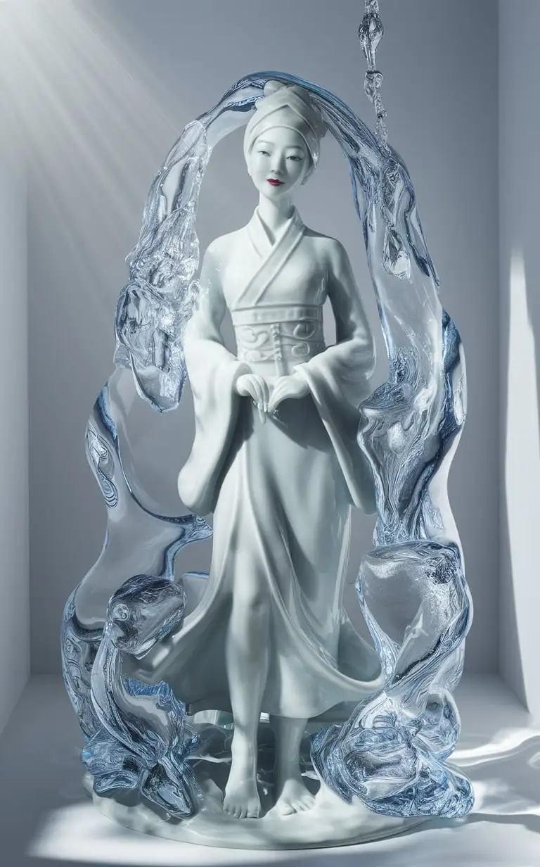 Realistic-Porcelain-Sculpture-of-a-Beautiful-Woman-in-Han-Costume