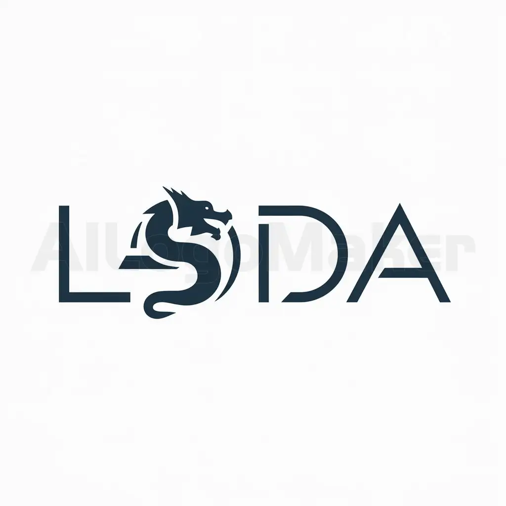 a logo design,with the text "LODA", main symbol:Lóng,Minimalistic,be used in Technology industry,clear background