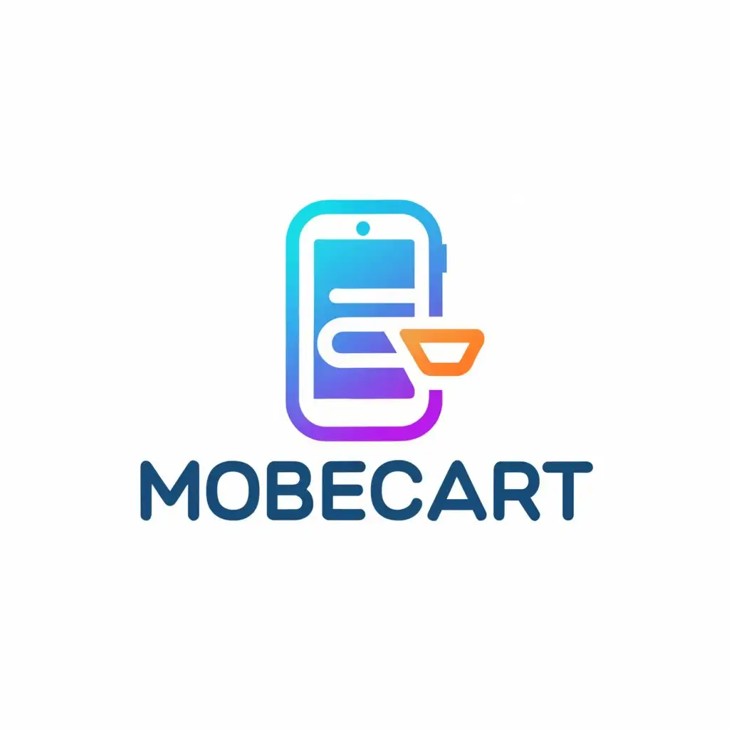 LOGO-Design-For-mobEcart-Minimalistic-Mobile-Phone-and-Cart-Symbol-for-Retail-Industry