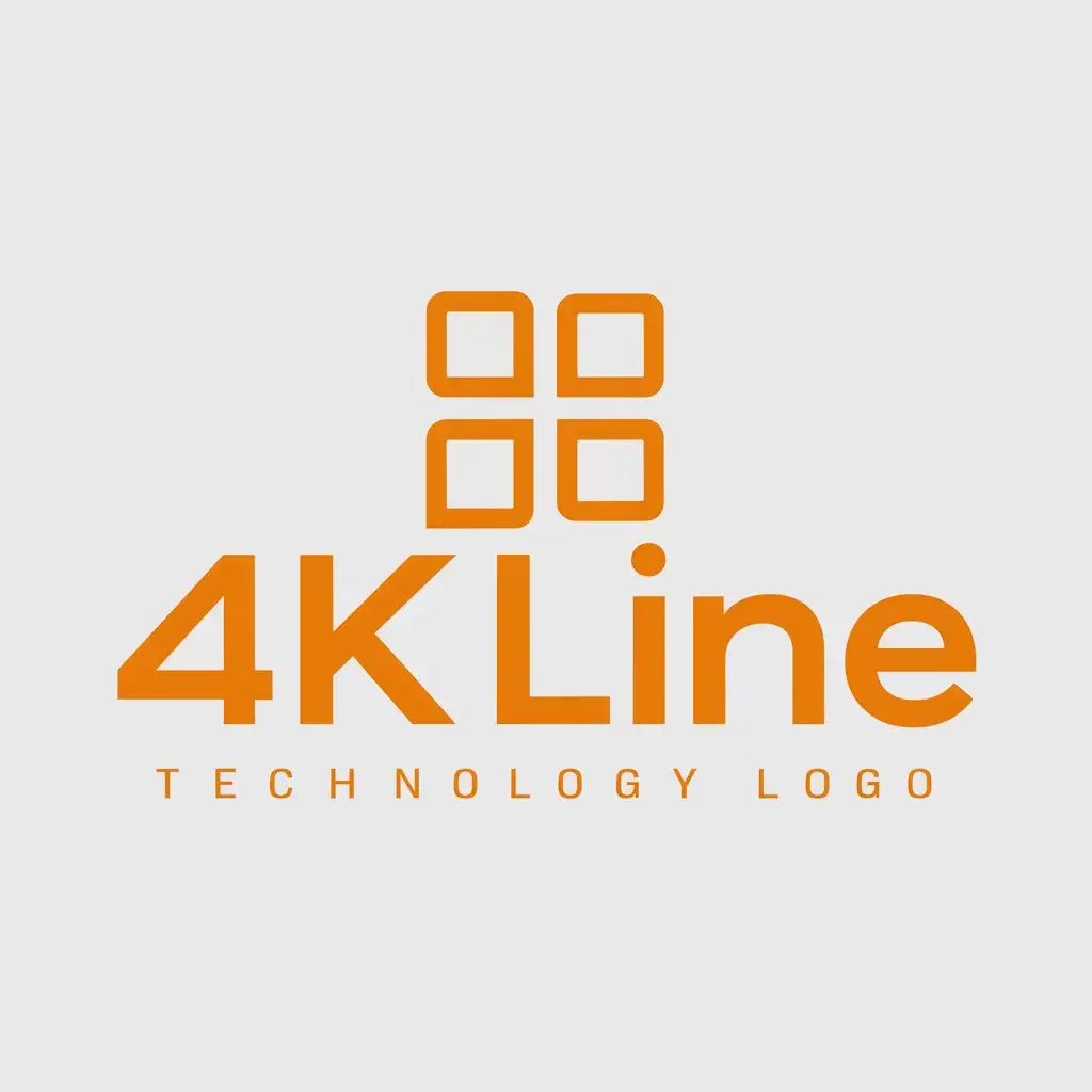 a logo design,with the text "4KLine", main symbol:finance, orange, four squares,Minimalistic,be used in Technology industry,clear background