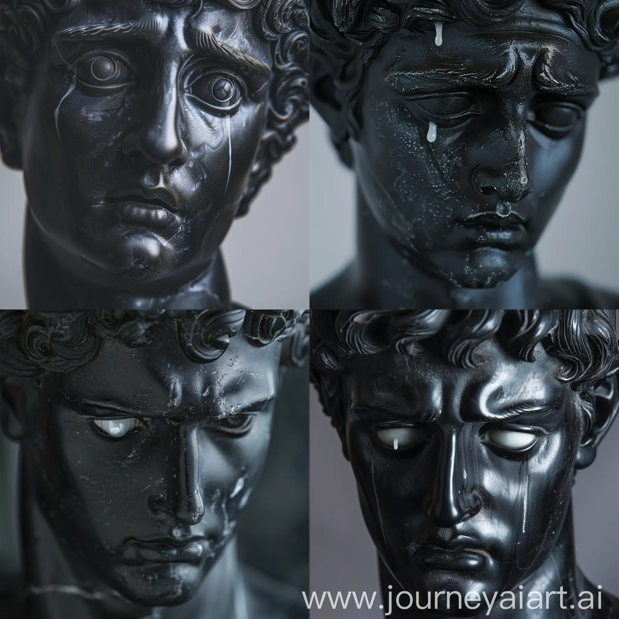 Greek-God-Statue-with-TearStreaked-Face-in-Panic