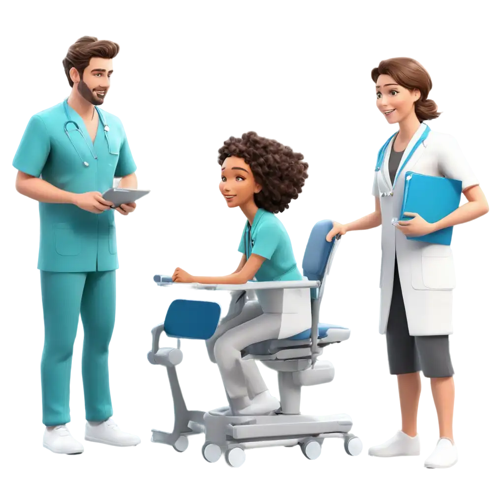 Profession  3Doctors together 3d Illustration Free PNG and Clipart
