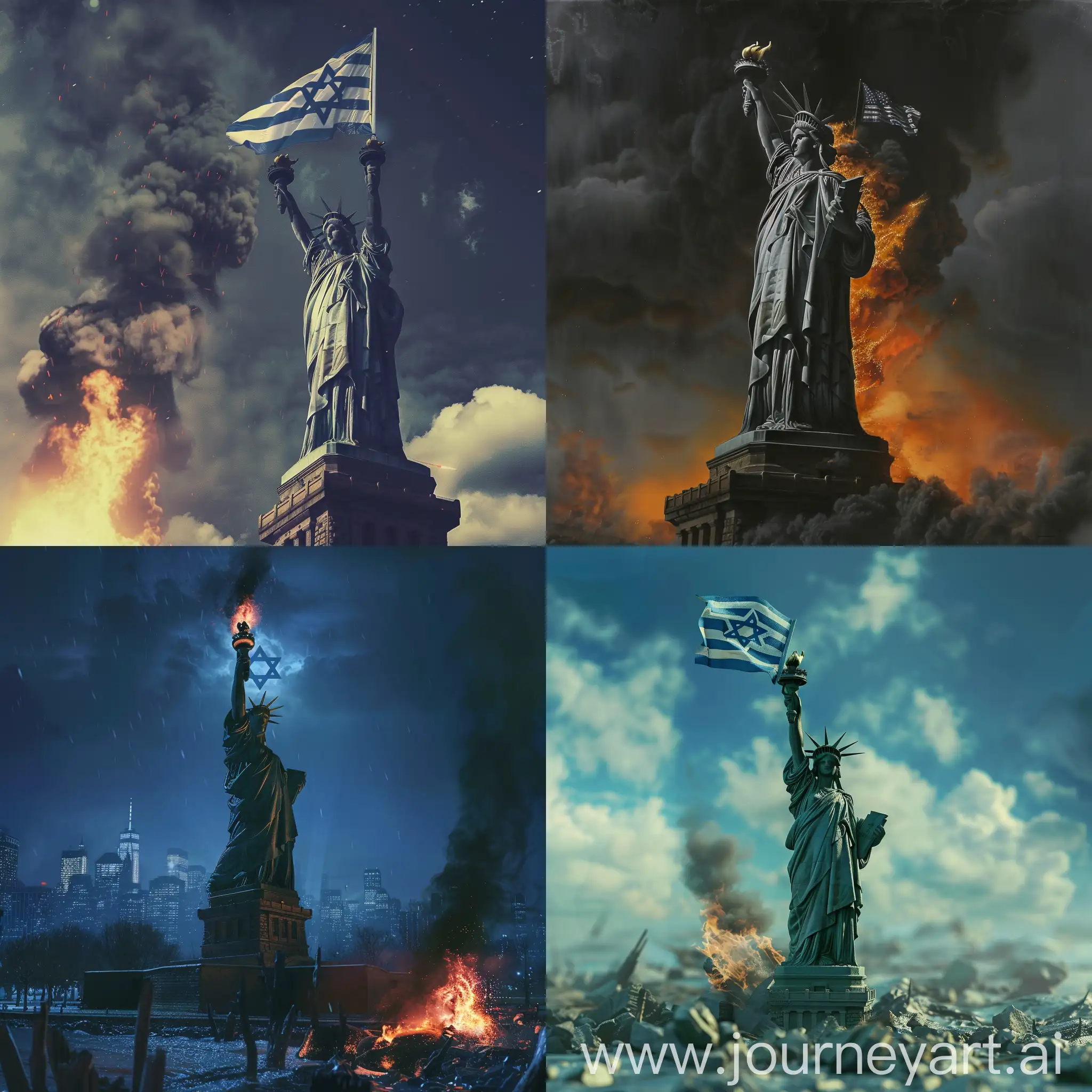 Statue-of-Liberty-Burning-Israeli-Flag
