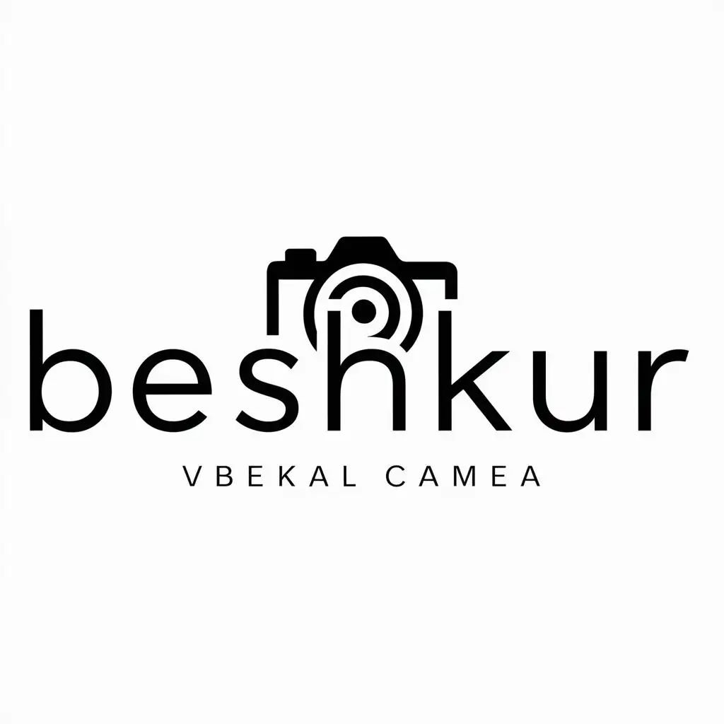 a logo design,with the text "Beshkur", main symbol:camera,Moderate,clear background