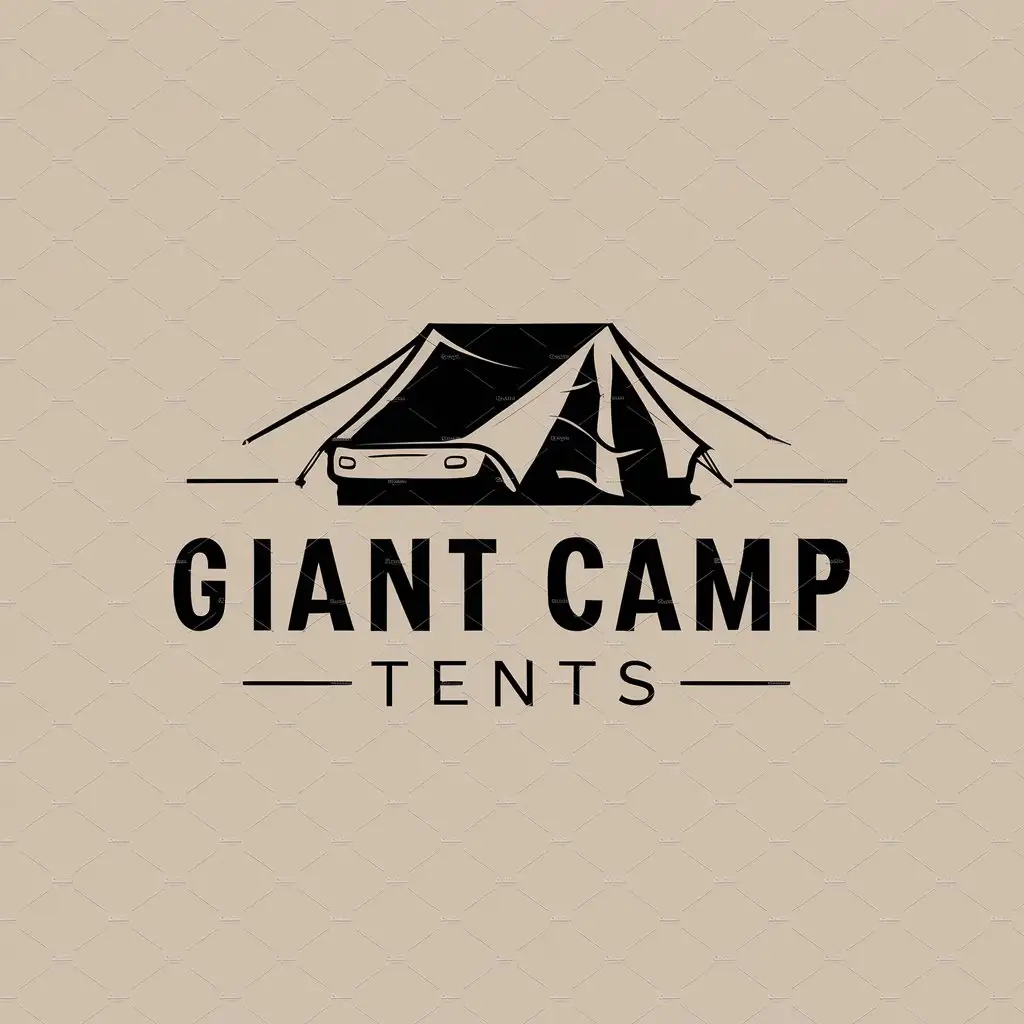 a logo design,with the text "Giant camp tents", main symbol:car roof top camp tents,Moderate,be used in Travel industry,clear background