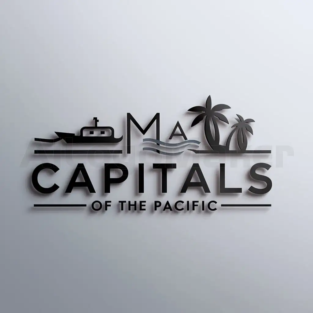 a logo design,with the text "capitals of the pacific", main symbol:barcos, mar, palmeras,Moderate,be used in negocios industry,clear background