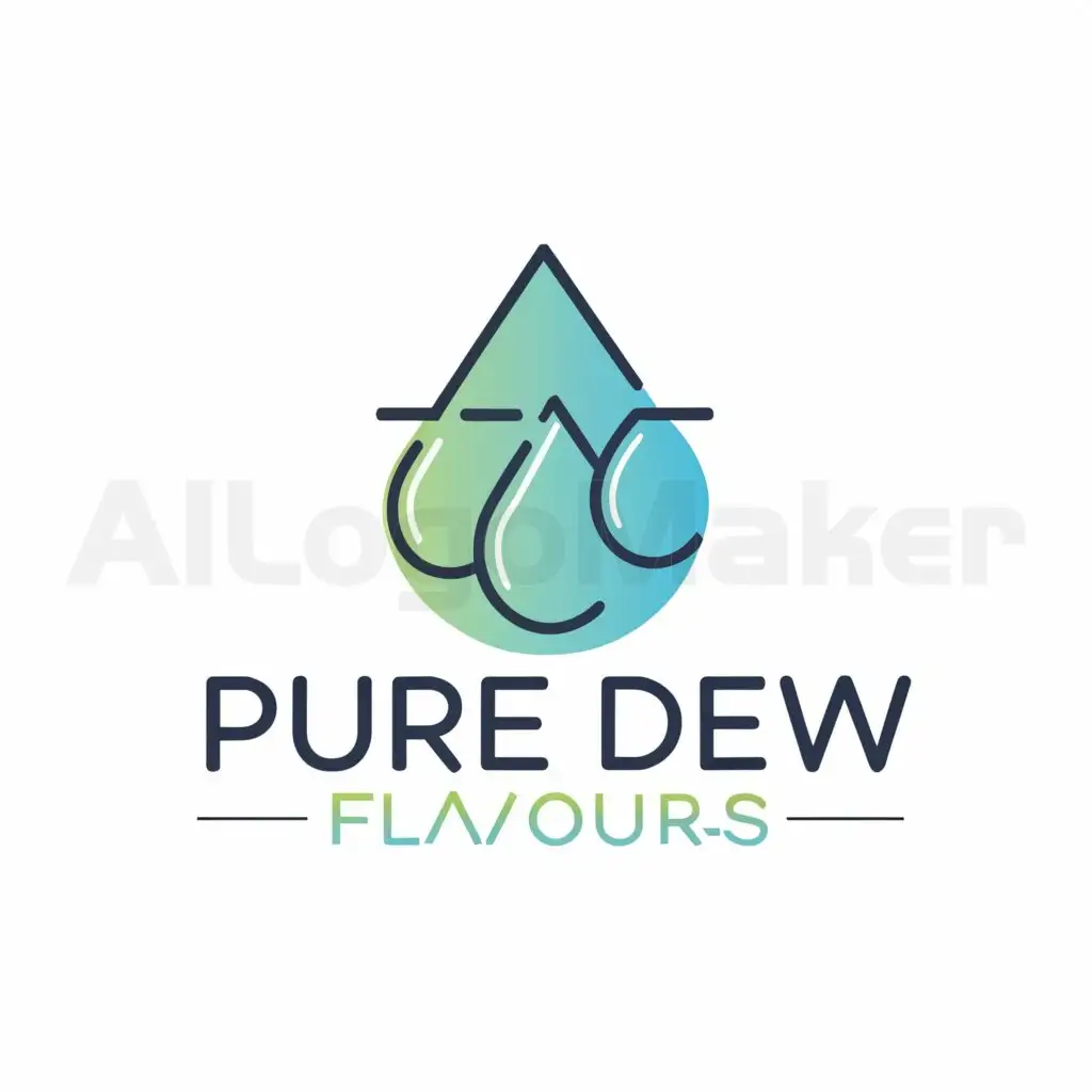 a logo design,with the text "Pure dew Flavours", main symbol:dew points,Moderate,be used in Others industry,clear background