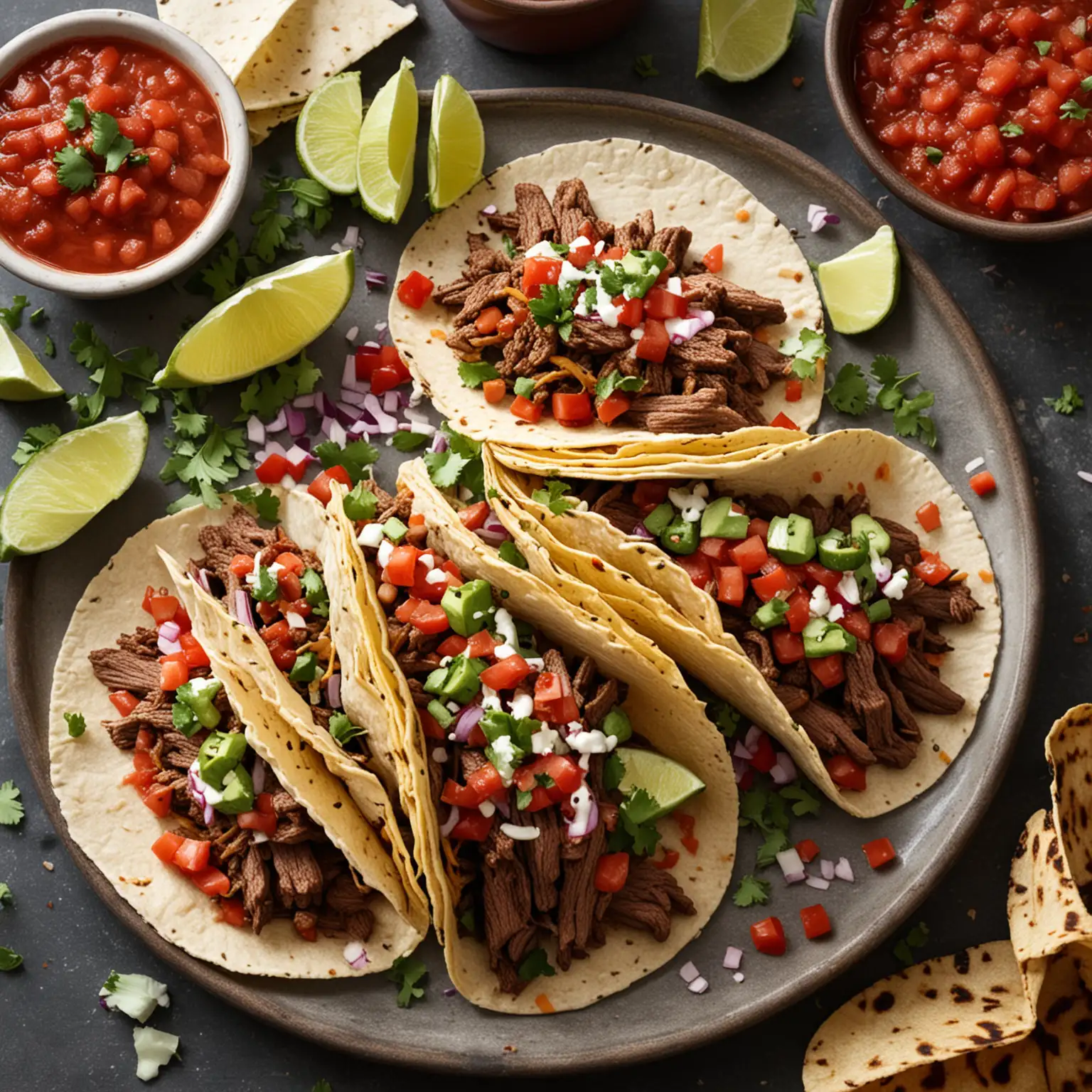 beef tacos with salsa