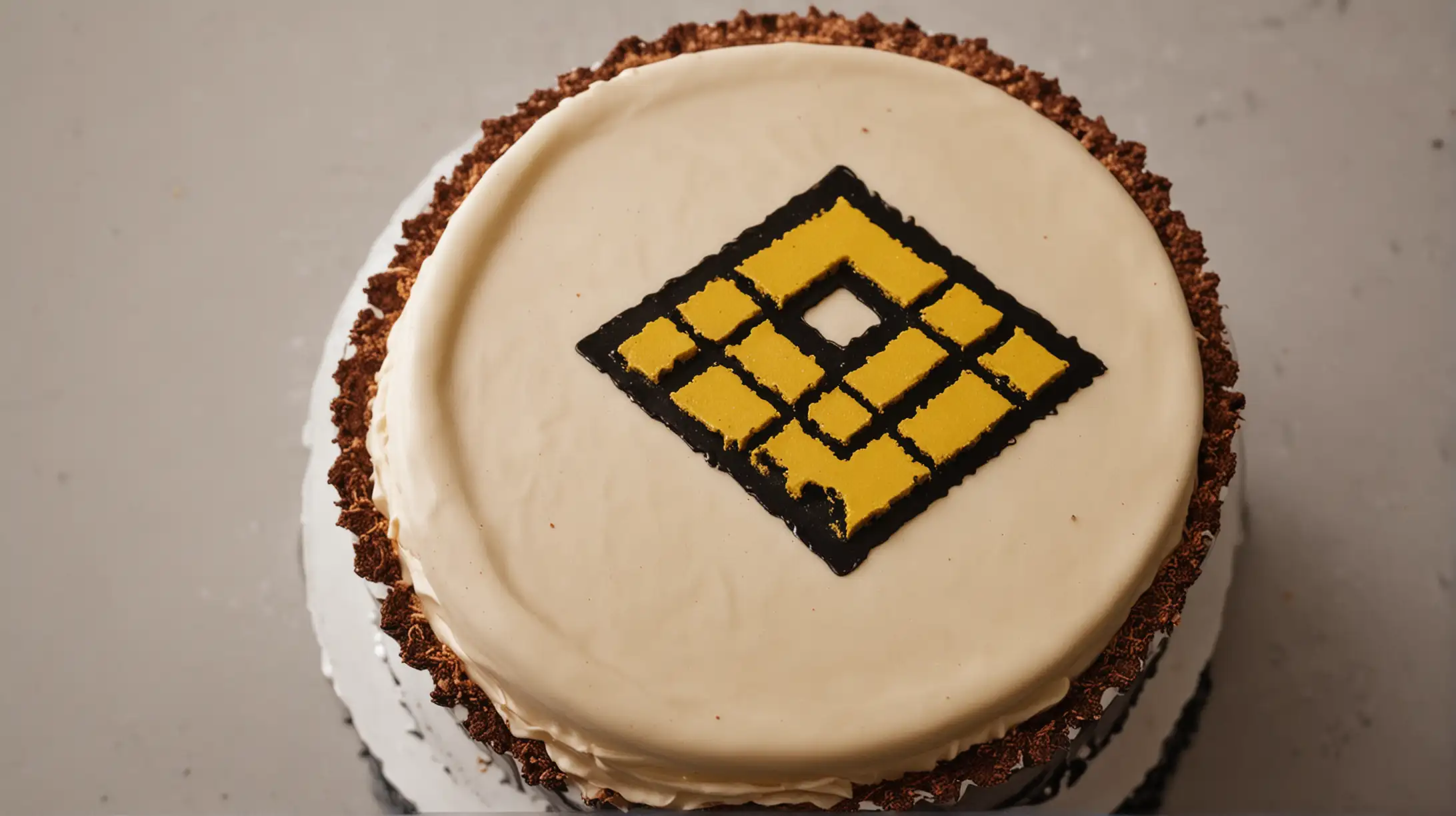 Binance's logo on a cake