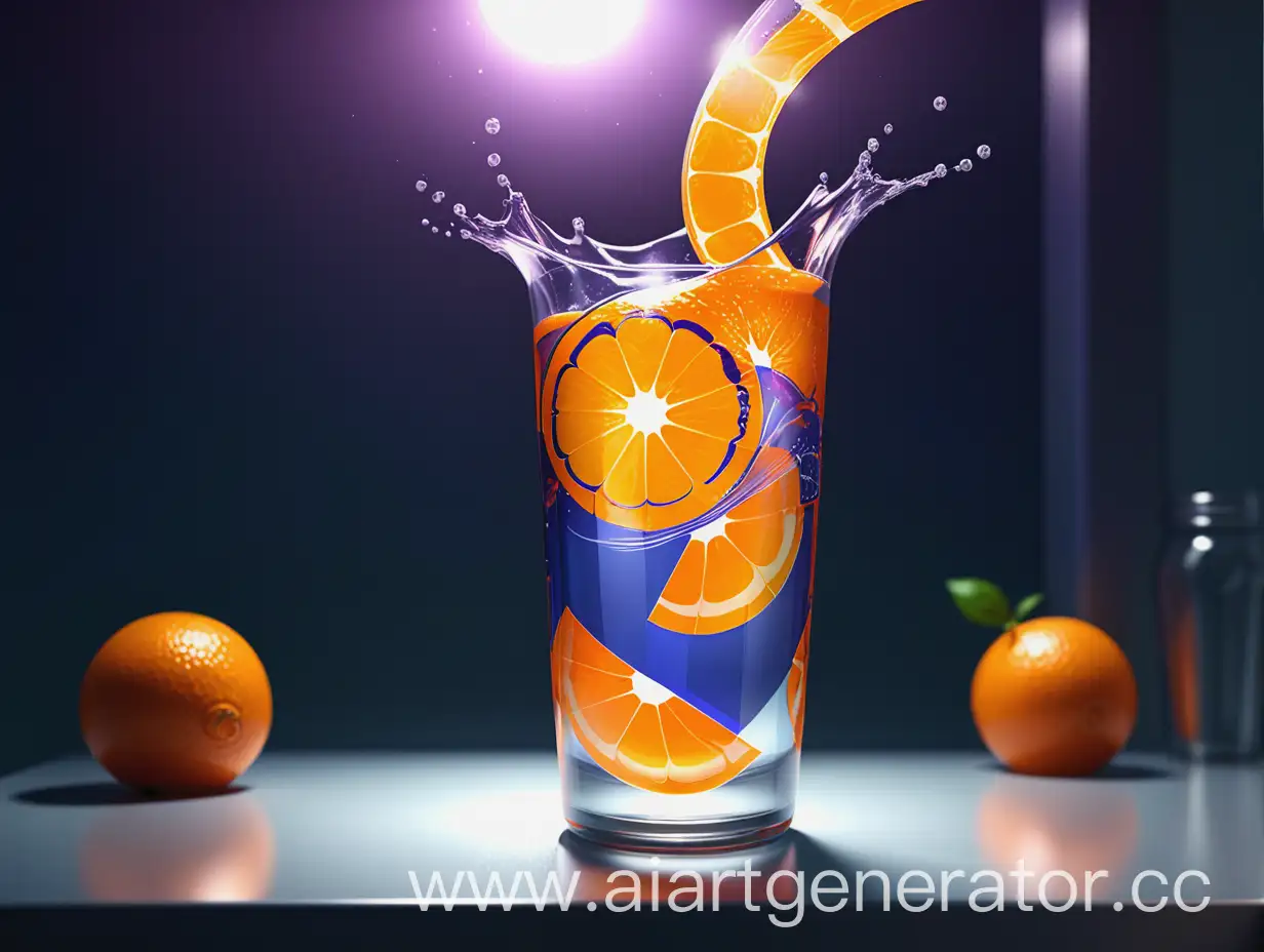 fanta's drink in a transparent glass in another dimension