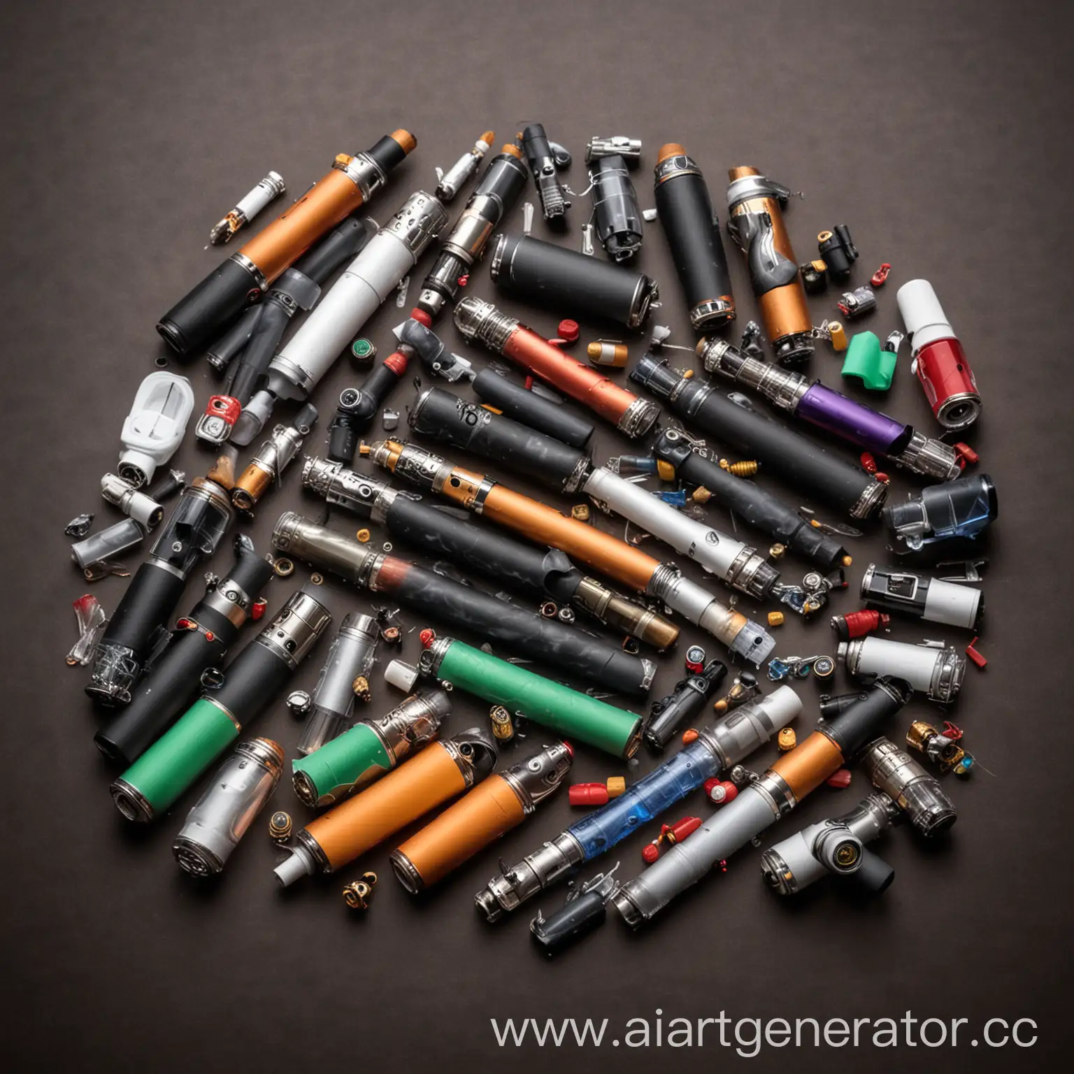 Heap-of-Electronic-Cigarettes-and-Pod-Devices-on-Table