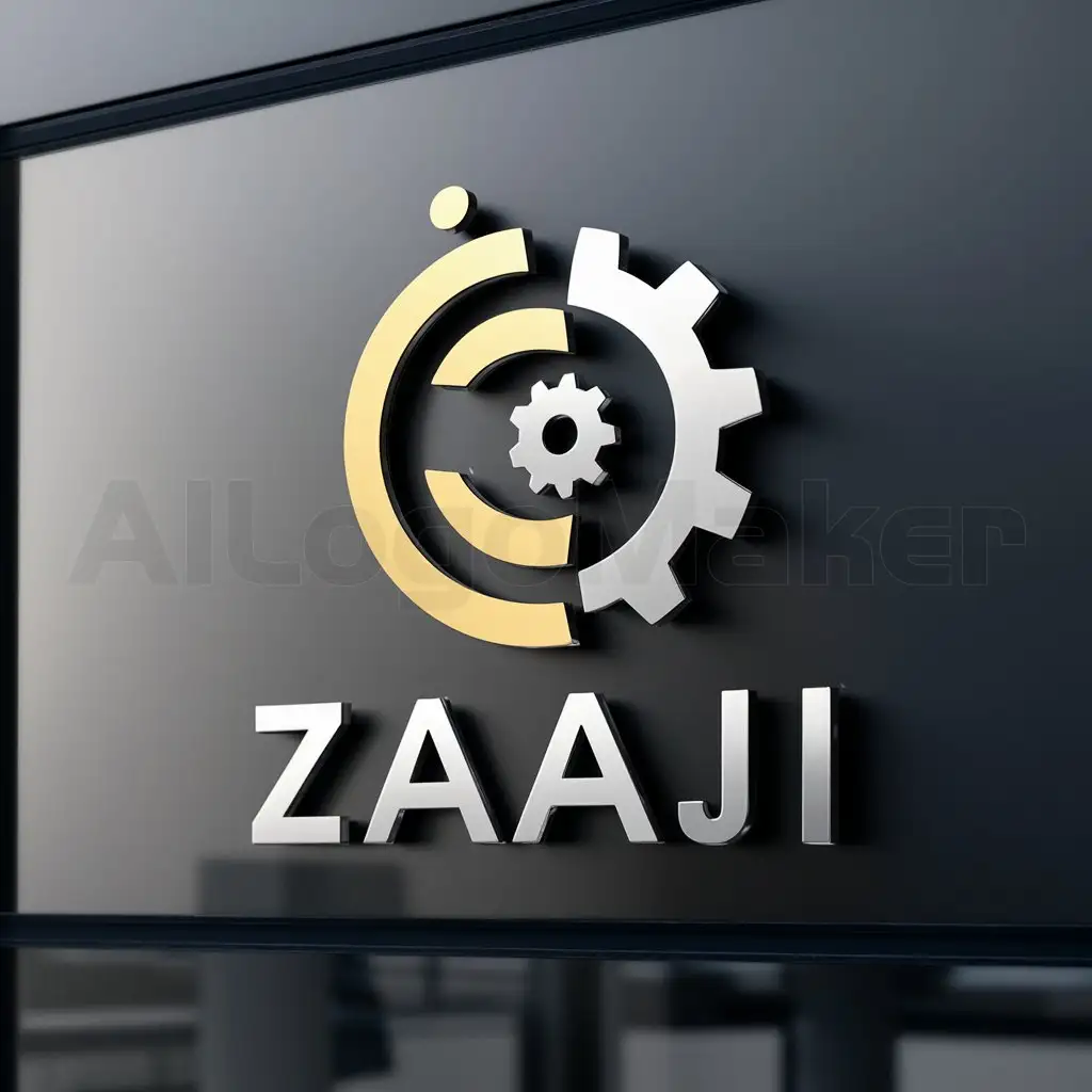LOGO-Design-for-ZAAJI-Elegant-Combination-of-Ciwara-and-Gear-Symbols-on-a-Clean-Background