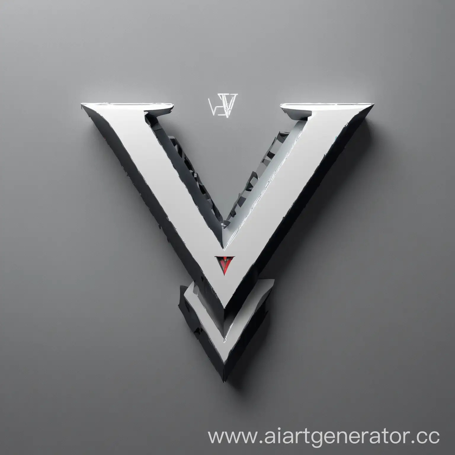 Логотип ИИ проекта "V" в стиле компьютерные системы