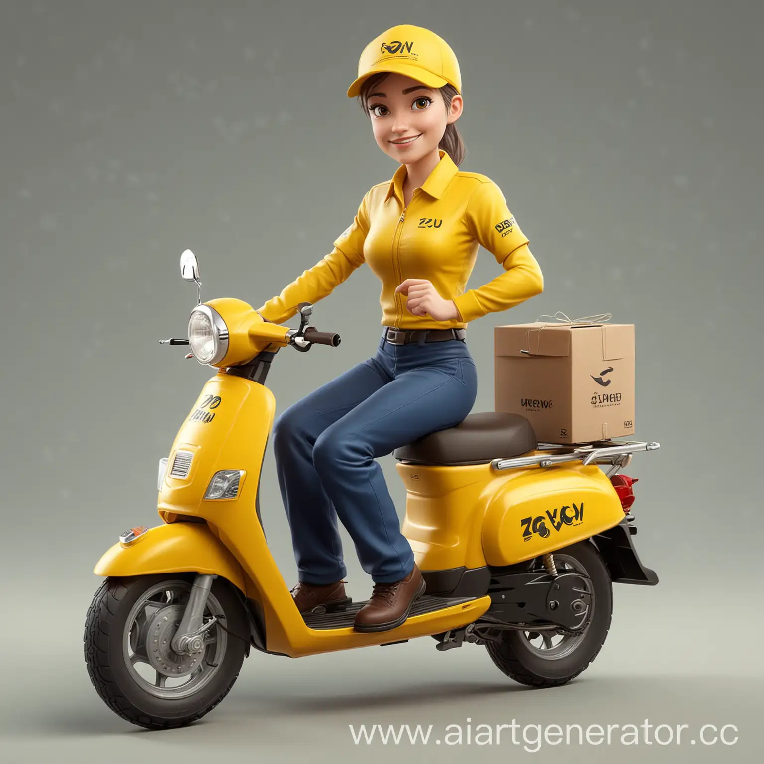 Corporate-Character-of-ZOV-Delivery-Company-in-Vibrant-Yellow