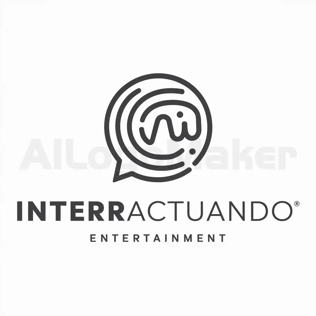 a logo design,with the text "Interactuando", main symbol:comunicacion e redes,complex,be used in Entertainment industry,clear background