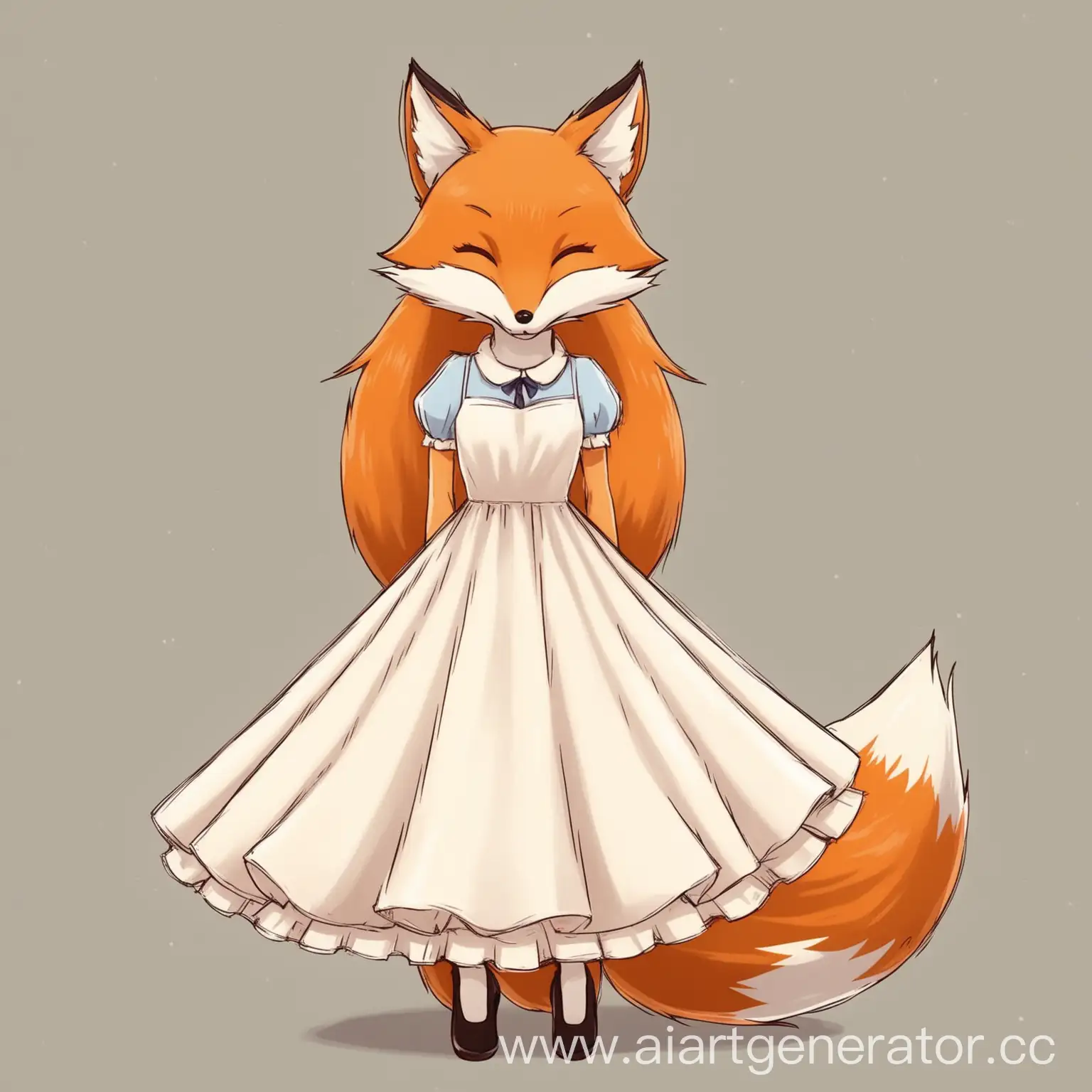 Elegant-Fox-Wearing-a-Fashionable-Dress