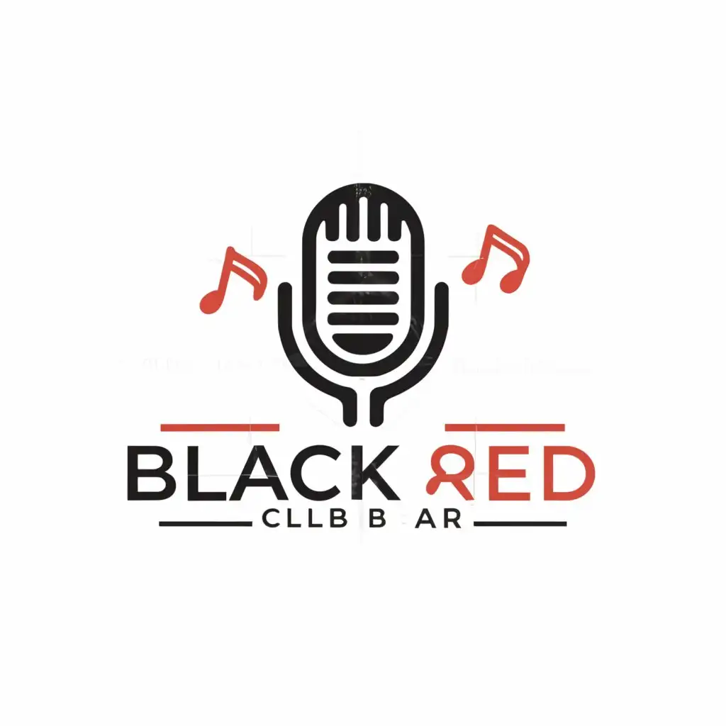a logo design,with the text """"
Black&Red 
"""", main symbol:Karaoke club bar,Minimalistic,be used in Others industry,clear background