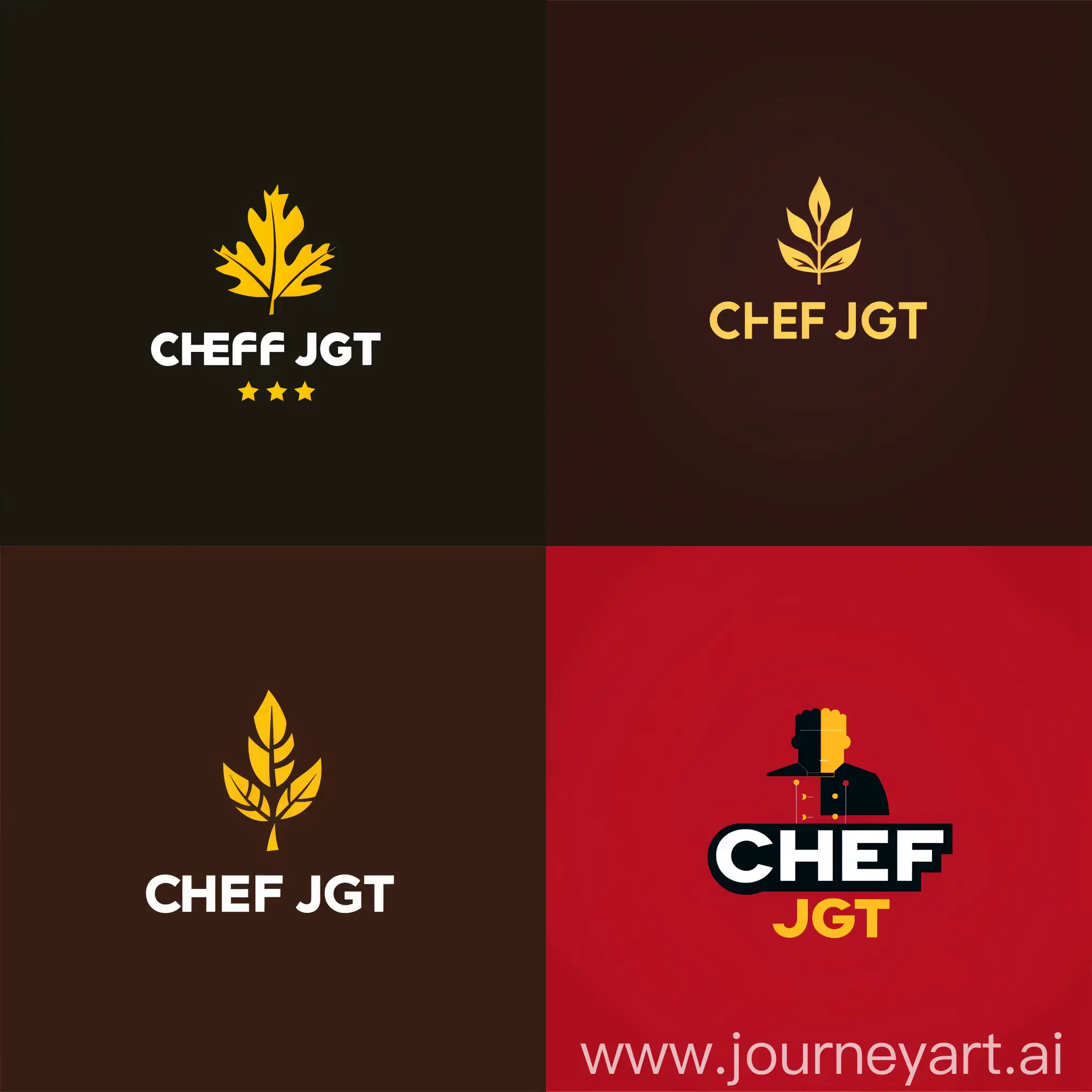 Create a logo for a food brand with name CHEF JGT
