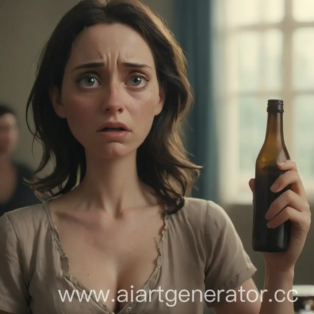 Contrasting-Emotions-Sensual-and-Sad-Women-Holding-Bottles
