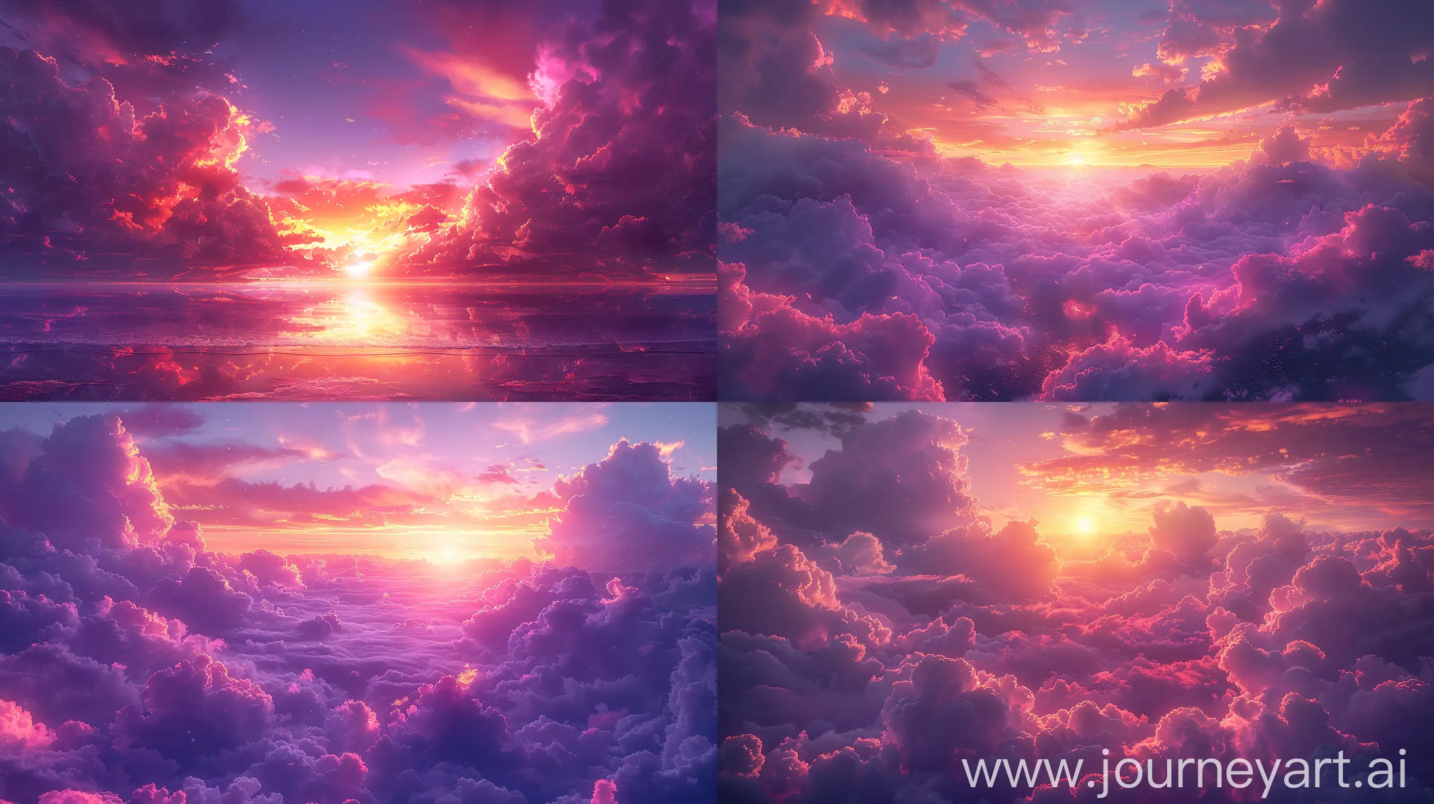 Vivid-AnimeStyle-Sunset-Landscape-with-Multicolored-Clouds