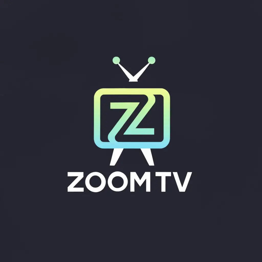 a logo design,with the text "ZOOM TV", main symbol:Online television service,Moderate,be used in Internet industry,clear background