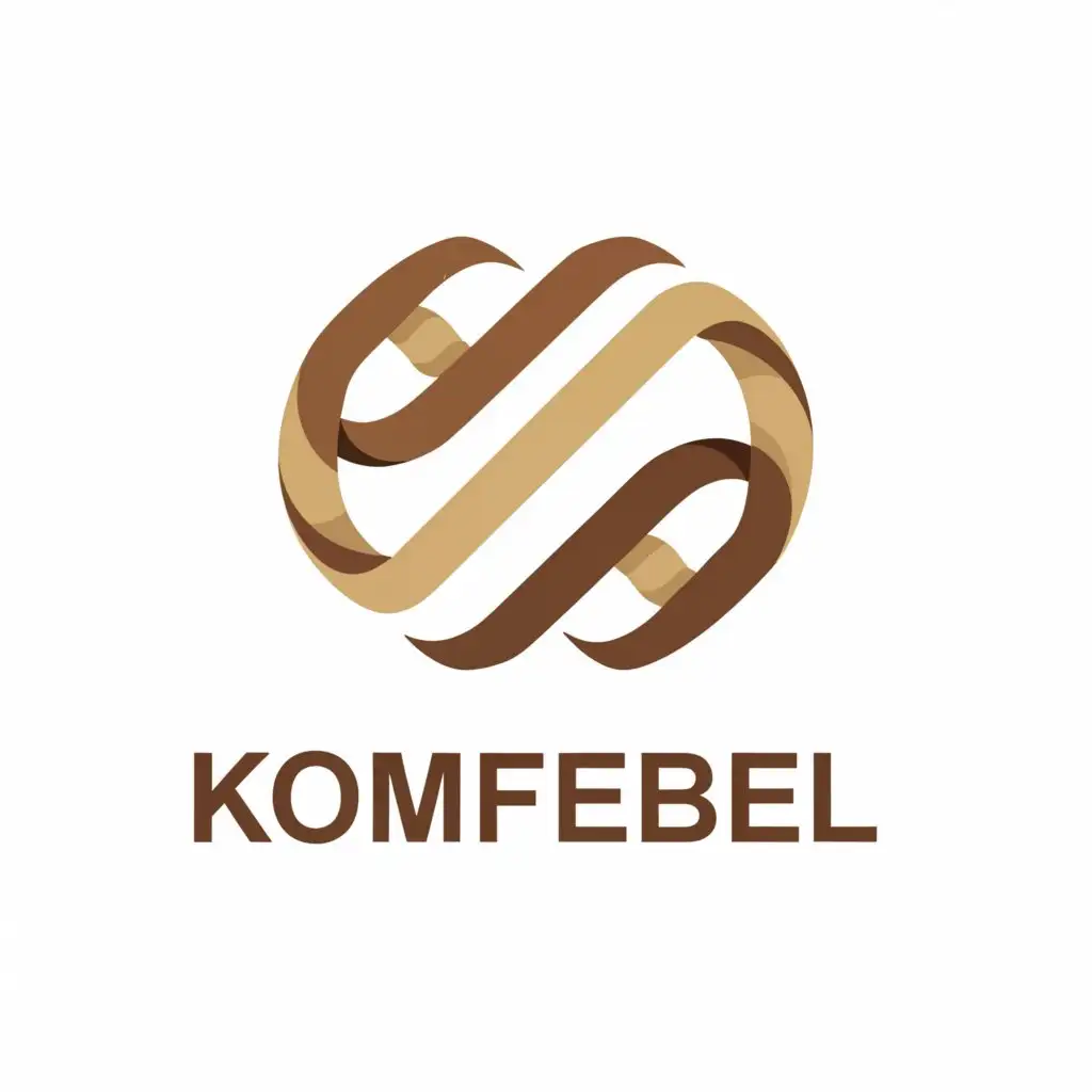 a logo design,with the text "Komfebel", main symbol:spectrum in shades of brown furniture,Moderate,be used in Розничная торговля industry,clear background