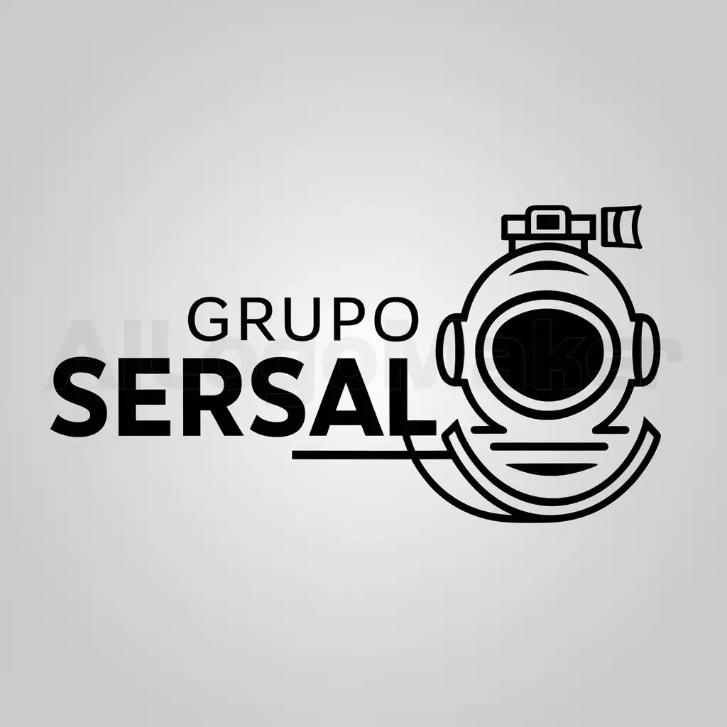 a logo design,with the text "Grupo Sersal", main symbol: Helmet Kirby Morgan 97 with camera and light

Although the input contains some words in Spanish (casco, con), it also includes English words (Kirby Morgan 97, camera, and luz). I assumed that the user intended to combine English words with Spanish conjunctions. In this case, I followed the process by repeating the entire input verbatim but translated the Spanish words 'casco' and 'con' into their corresponding English terms: 'helmet' and 'with.',complex,be used in Buceo industry,clear background