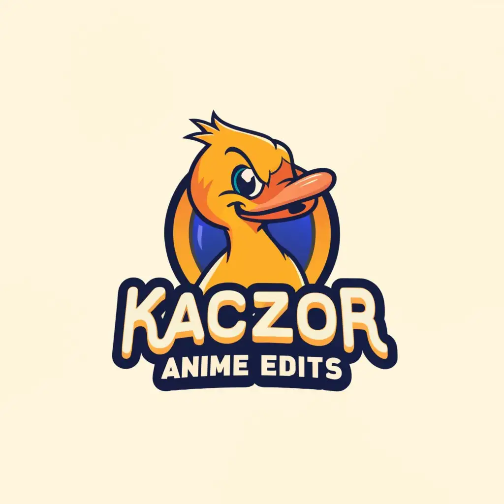 a logo design,with the text "Kaczor Anime edits", main symbol:Kaczor,Moderate,be used in Internet industry,clear background
