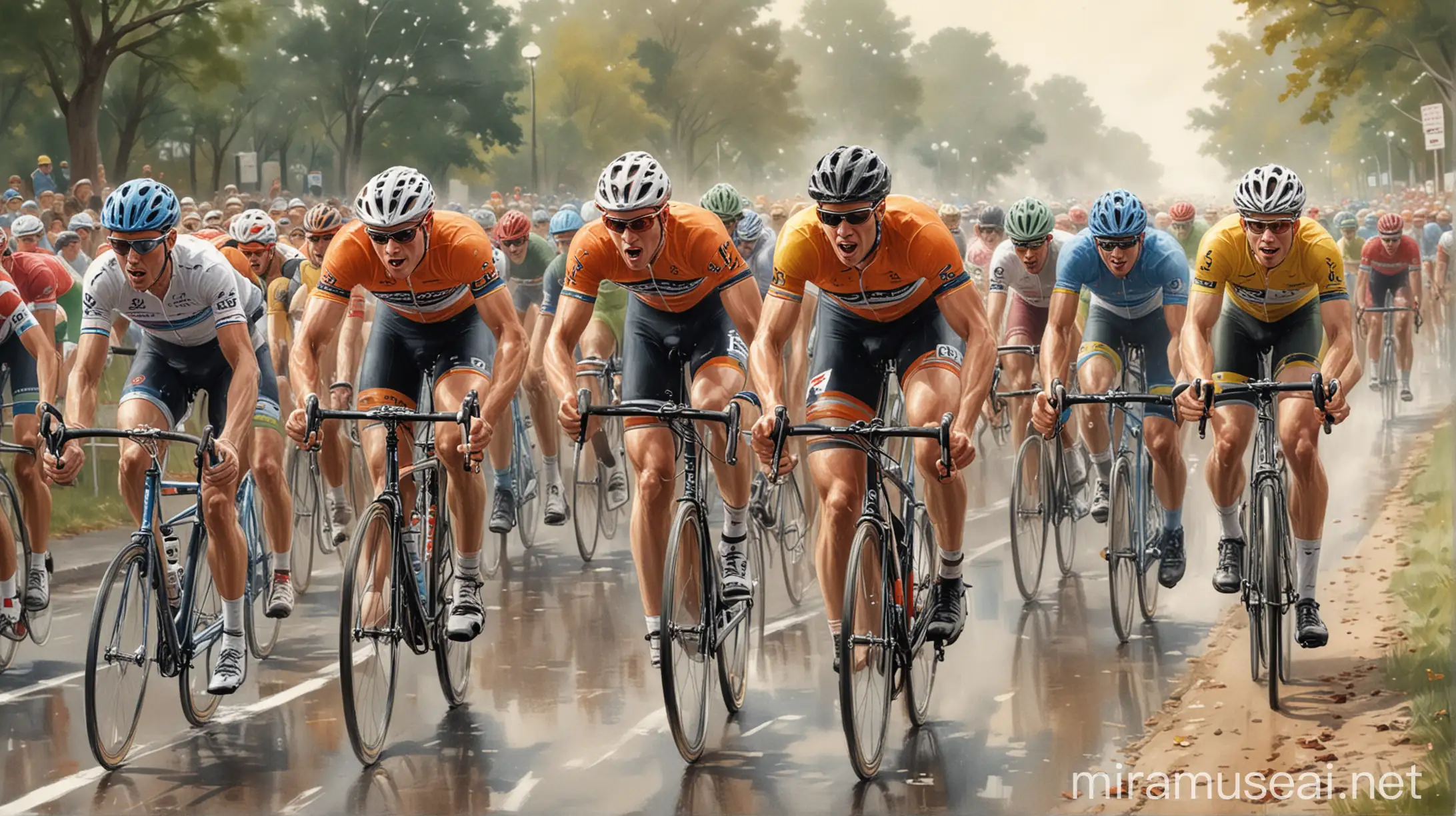 Illustration of Competitive Intercollegiate Road Bicycle Race