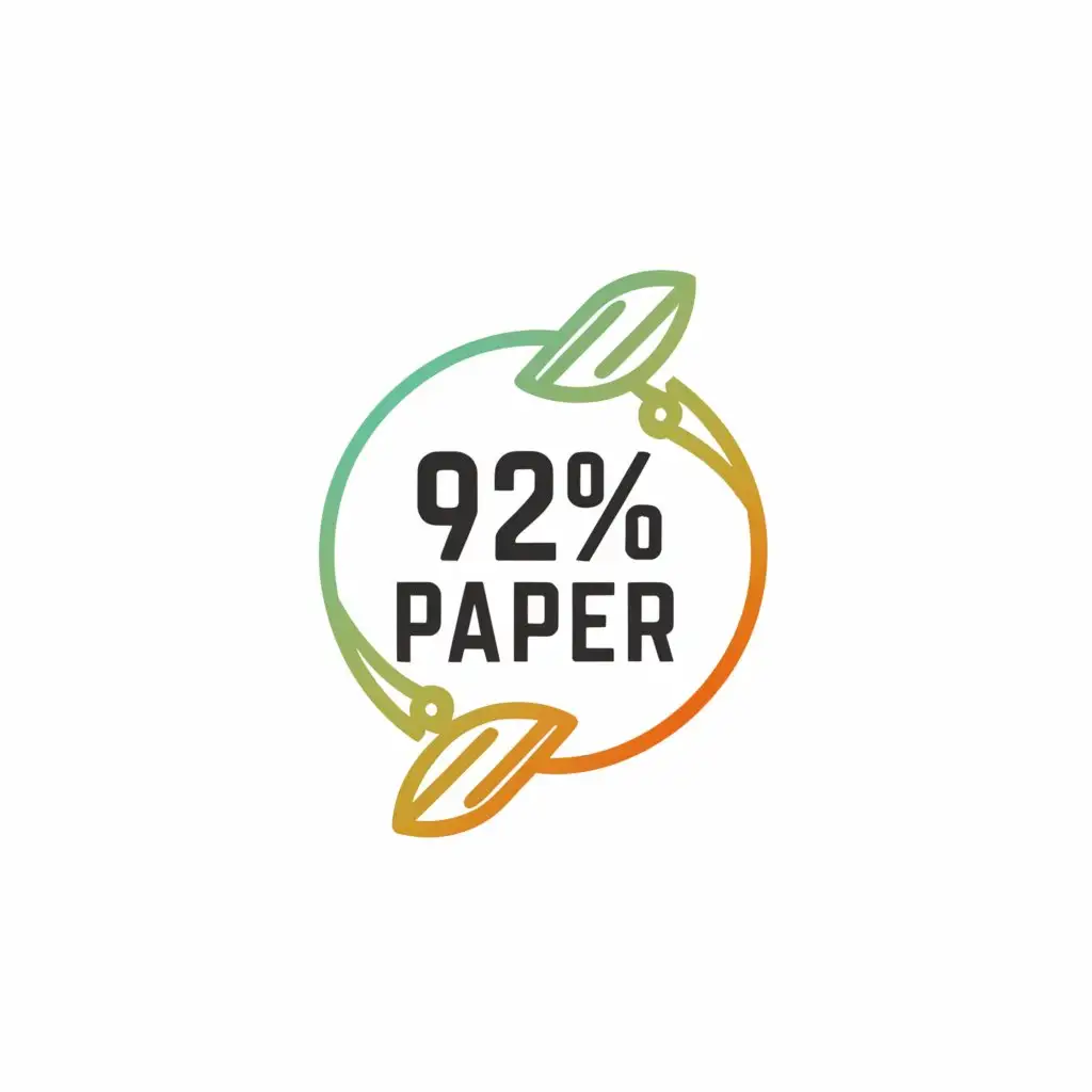 a logo design,with the text "92% paper", main symbol:circle

,Minimalistic,be used in Internet industry,clear background