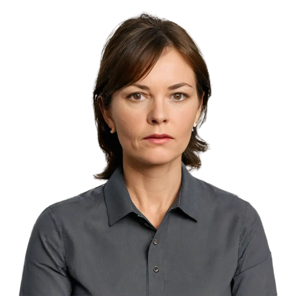 American WOMEN, slightly round face, photo ID, 110 lbs, 50 years old, collared shirt, look in camera, White people,
neat hair, 
neat brown hair