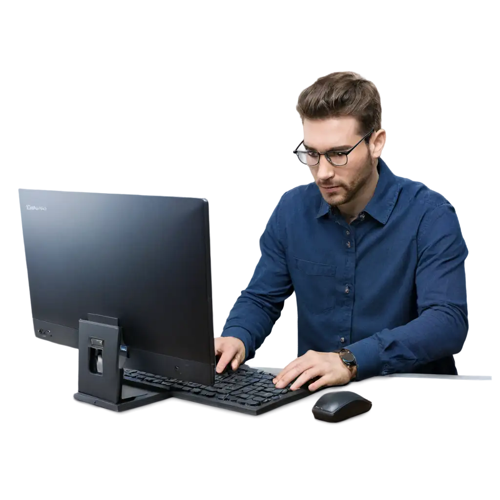 Test-Engineer-Working-on-Personal-Computer-PNG-Image-Illustration