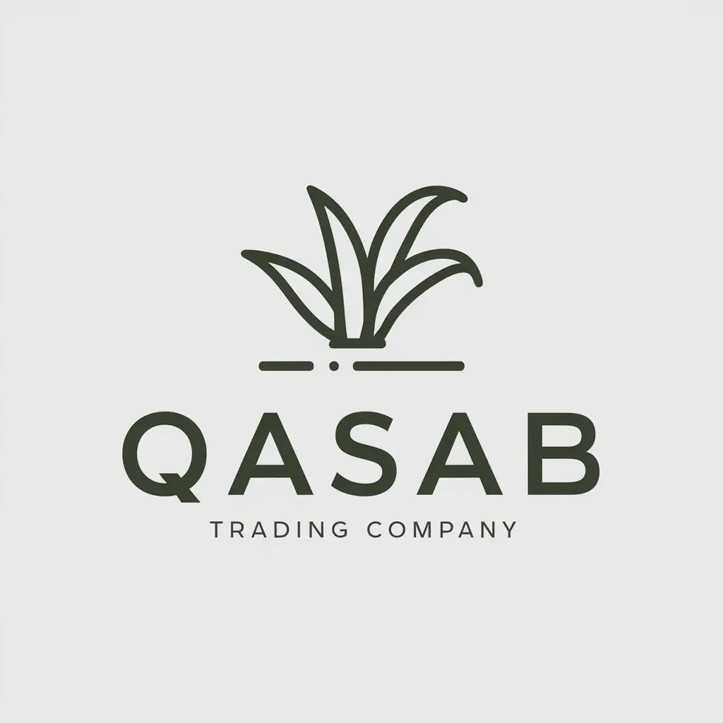 a logo design,with the text "Qasab trading company", main symbol:Sugarcane,Moderate,be used in Yemen industry,clear background