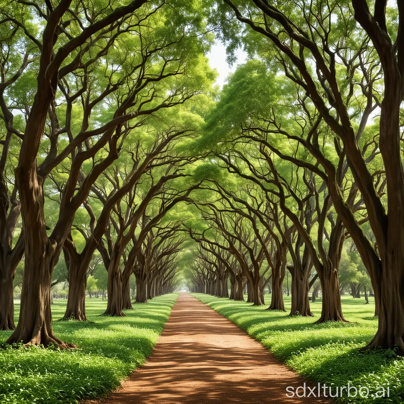 Serene-Camphor-Grove-Landscape-Tranquil-Forest-Scene-with-Towering-Trees