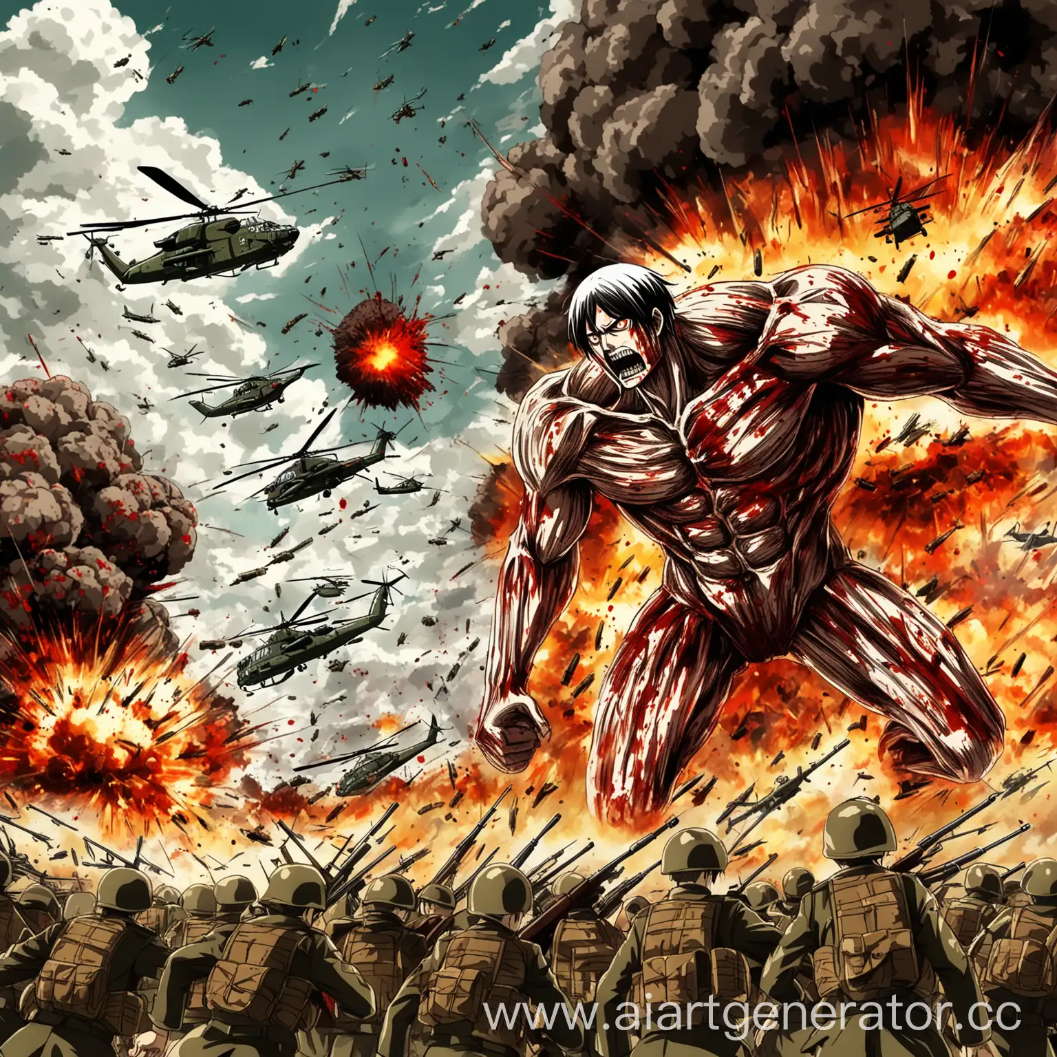 Eren-Yeager-Battles-Ukrainian-Troops-Amid-Explosions-and-Blood-Anime-Style-Art