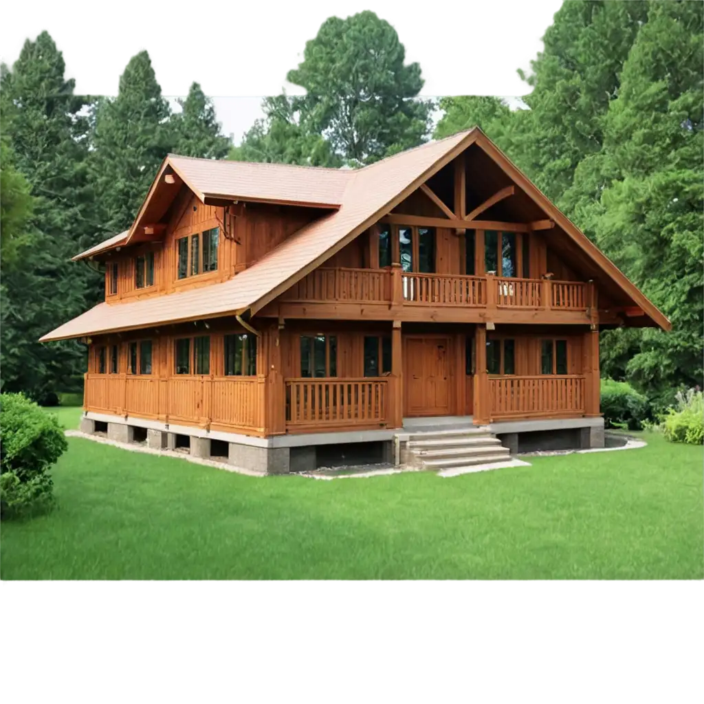 big wooden house with fresh beautiful for post facebook page

