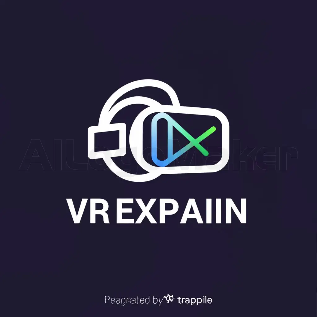 a logo design,with the text "VR explain", main symbol:Movies explanation  ,Moderate,be used in Internet industry,clear background