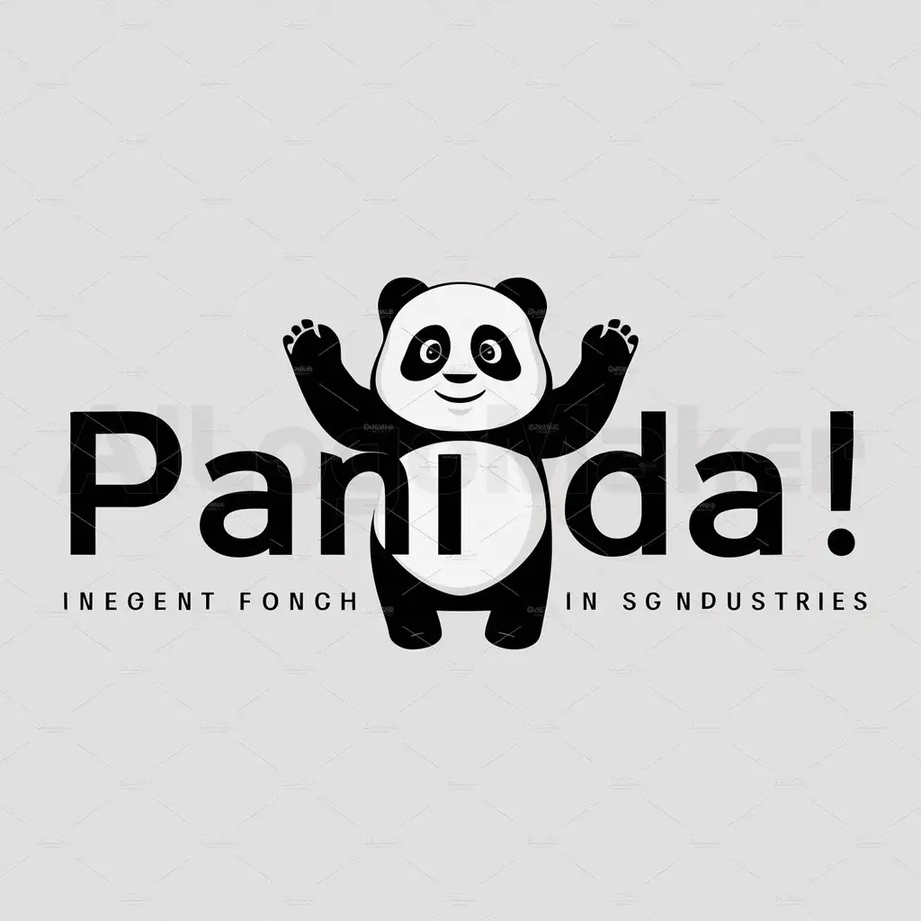 a logo design,with the text "Panda!", main symbol:A panda,Moderate,be used in 0 industry,clear background