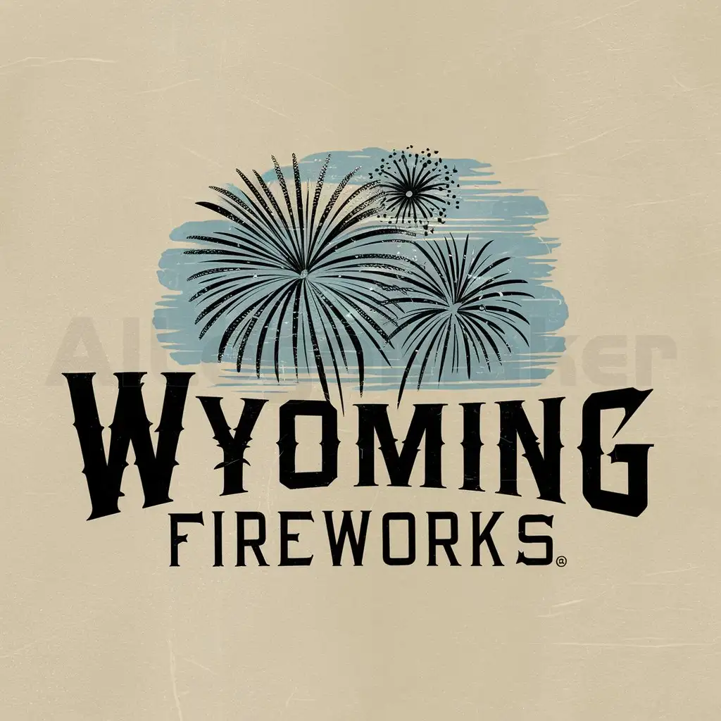 a logo design,with the text "Wyoming Fireworks", main symbol:vintage fireworks single color,complex,clear background