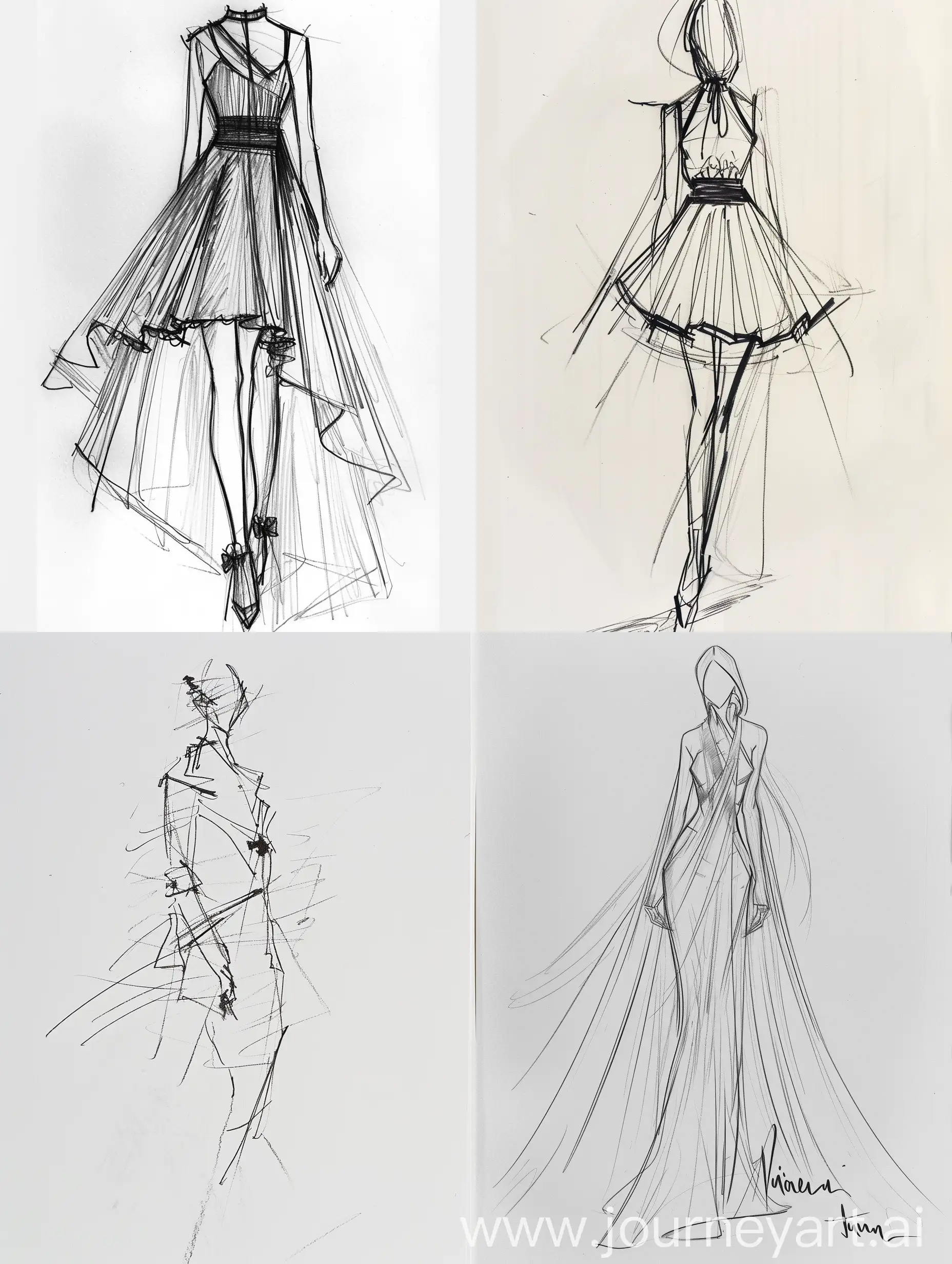 minimalist fashion sketch, style of Joseph auren


