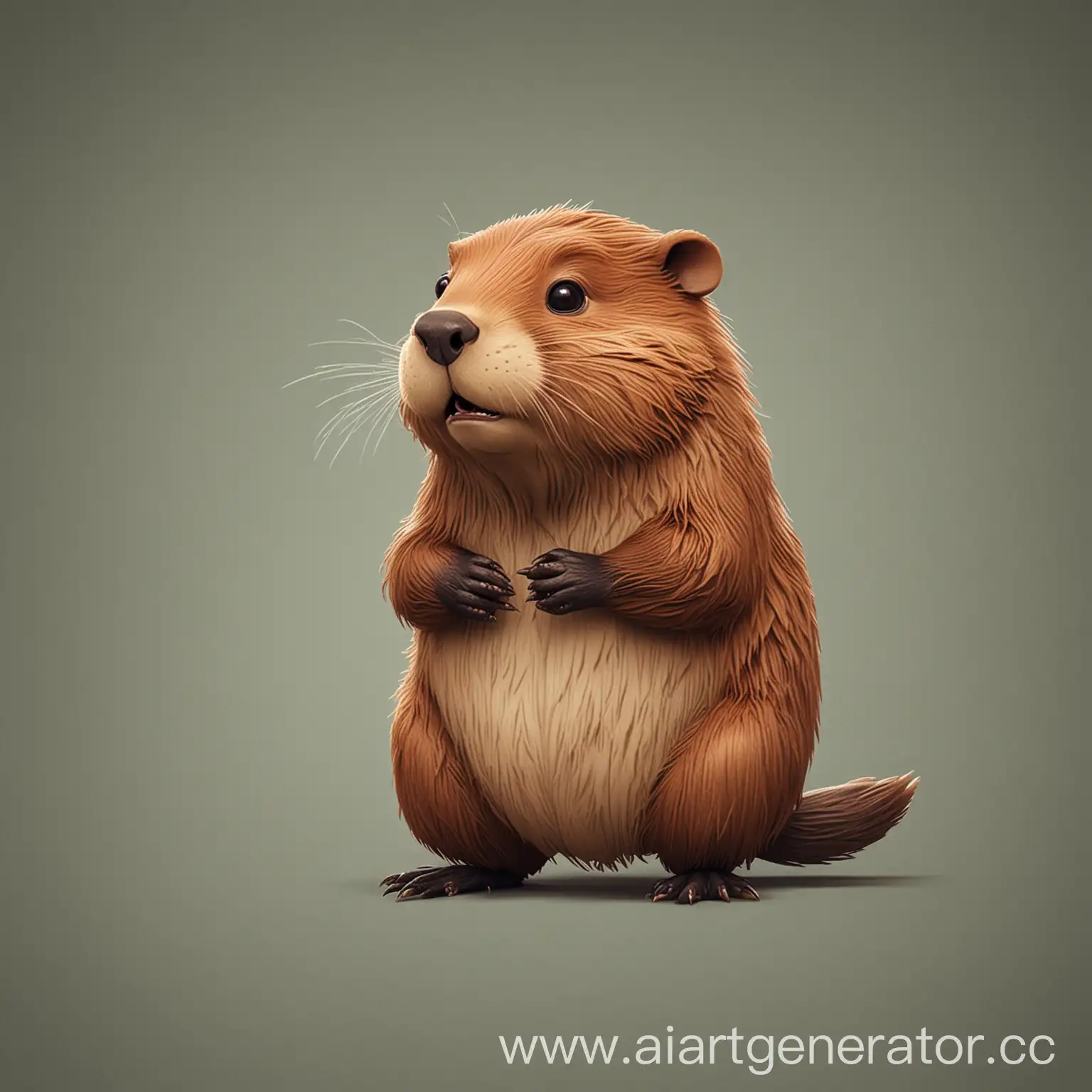 Playful-Beaver-Enjoying-Nature-Animated-Wildlife-Illustration