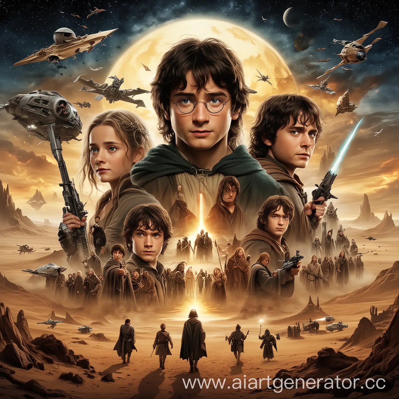 Epic-Mashup-Star-Wars-Harry-Potter-and-Lord-of-the-Rings-Universe-Collide-with-Dune-Worms-and-Spaceships