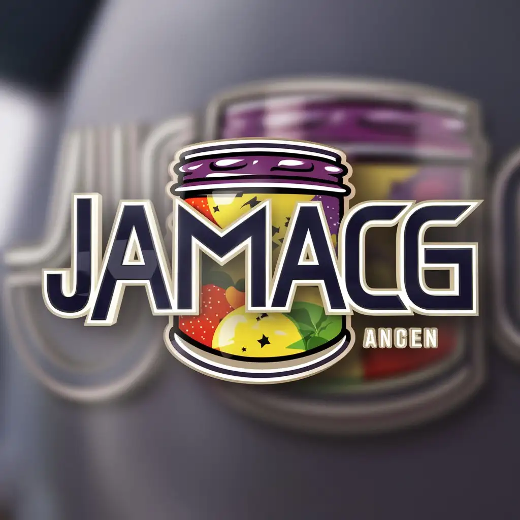 a logo design,with the text "JamACG", main symbol:fruit jam,Moderate,be used in Entertainment industry,clear background