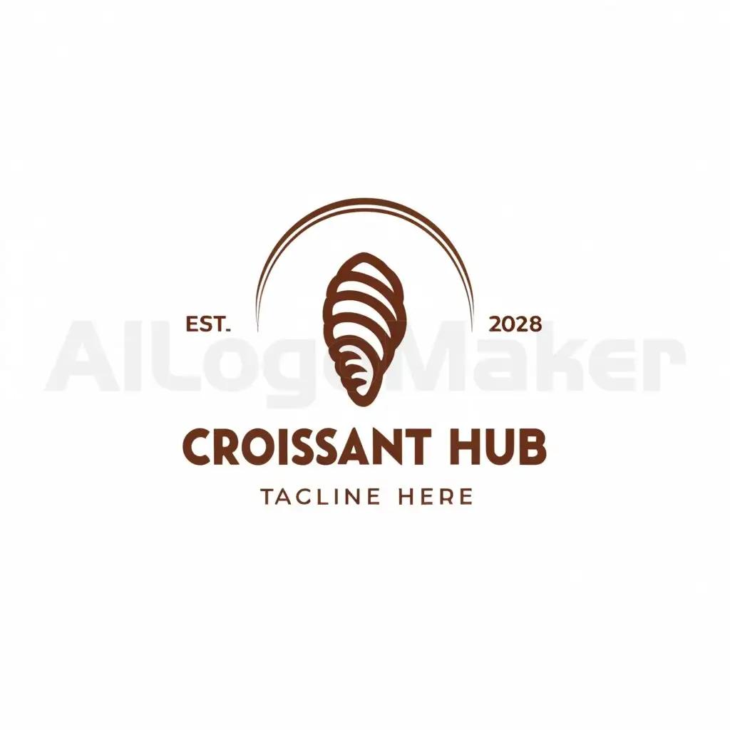 a logo design,with the text "Croissant Hub", main symbol:Croissant,Moderate,be used in Restaurant industry,clear background