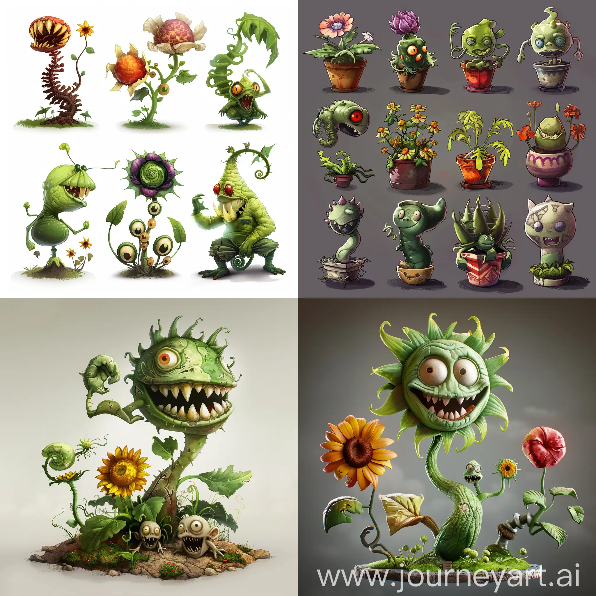 Plants-vs-Zombies-Hybrid-Scene-with-Various-Plants