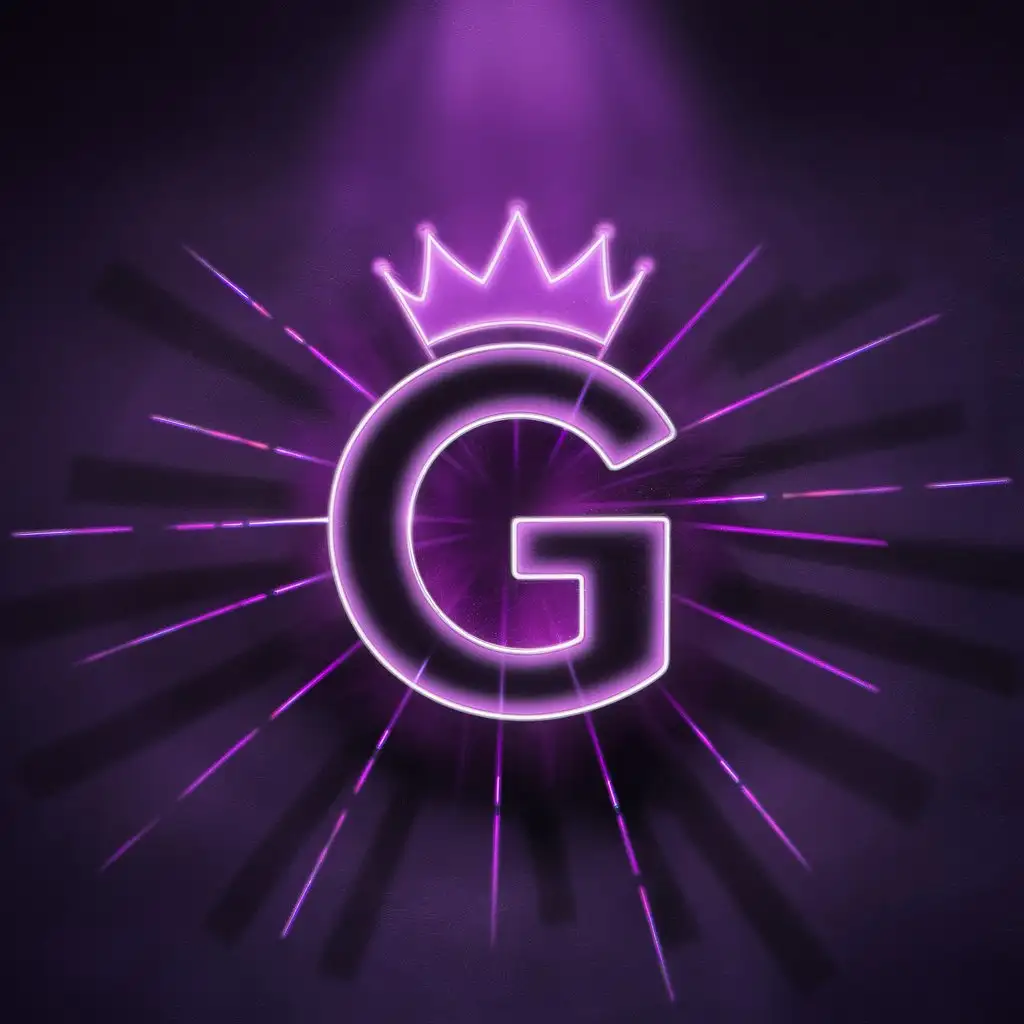 Neon-Letter-G-with-Purple-Halo-on-Dark-Background