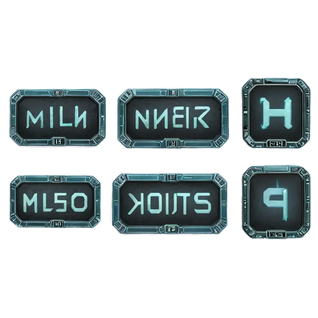 Craft a rectangular, resizable UI button suitable for an RPG game set in a futuristic, robotic universe. Embrace the hi-tech aesthetic by incorporating elements such as metallic surfaces, glowing accents, and intricate mechanical details. Design versions for pressed and unpressed states.