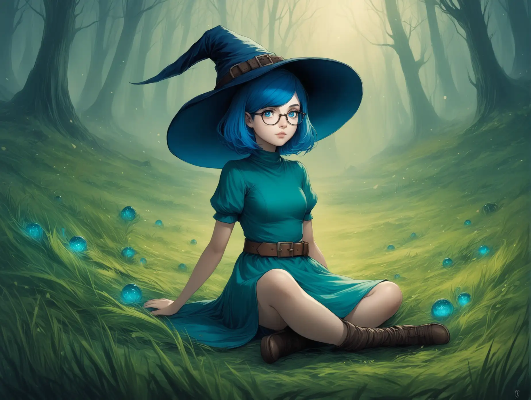 Herbalist-Witch-with-Bright-Blue-Hair-in-Dark-Fantasy-Setting